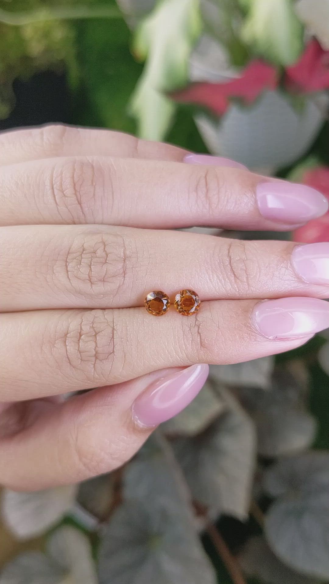 0.88&nbsp;Ct.Tw.Total Carat Weight Reddish Orange Madeira Citrine Pair from Brazil Size Video
