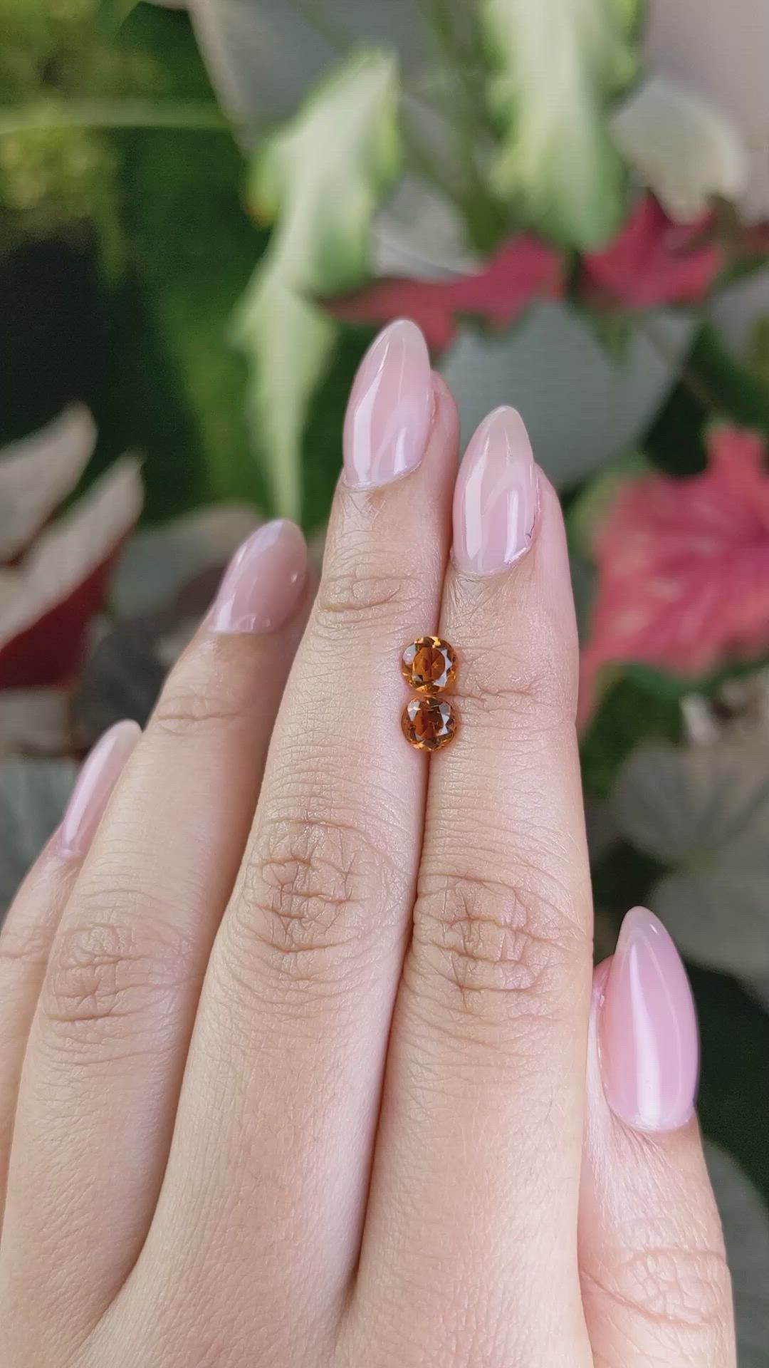 0.88&nbsp;Ct.Tw.Total Carat Weight Reddish Orange Madeira Citrine Pair from Brazil Size Video