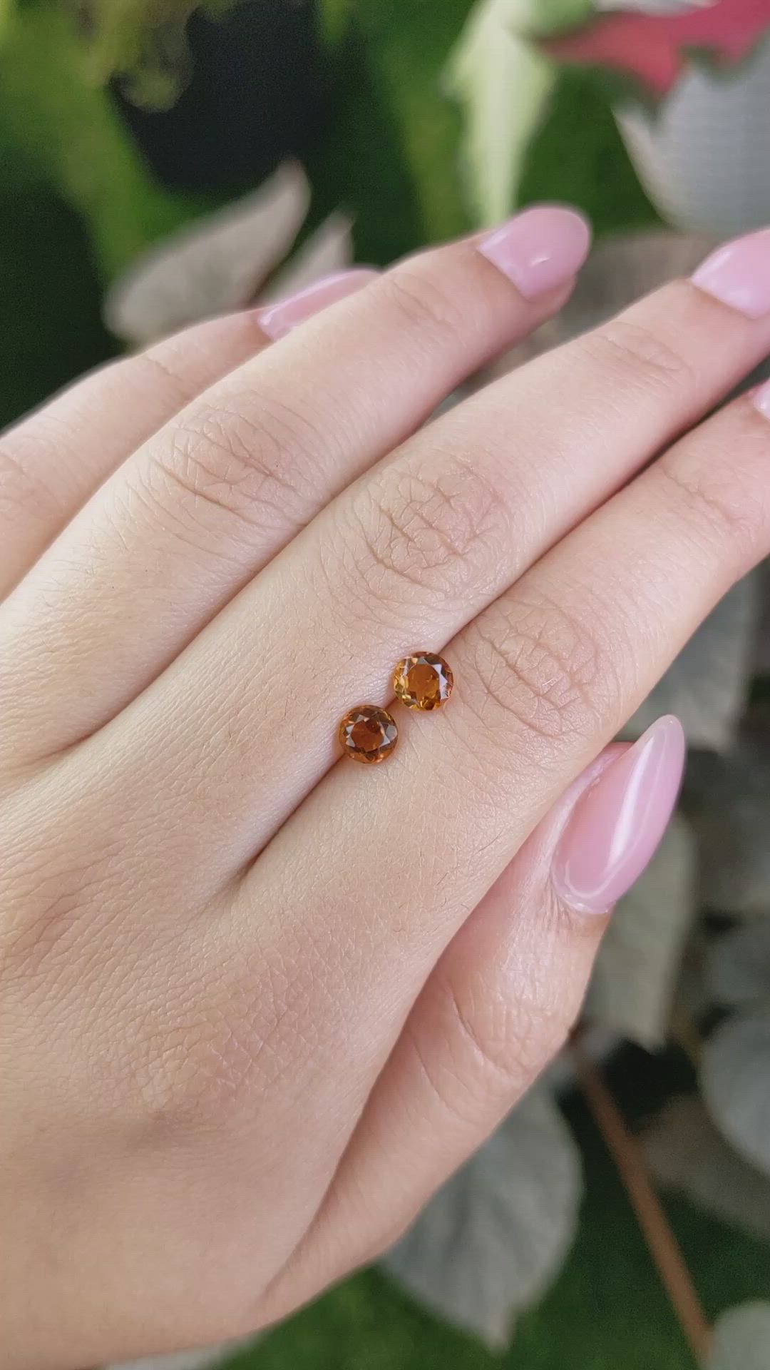 0.88&nbsp;Ct.Tw.Total Carat Weight Reddish Orange Madeira Citrine Pair from Brazil Size Video
