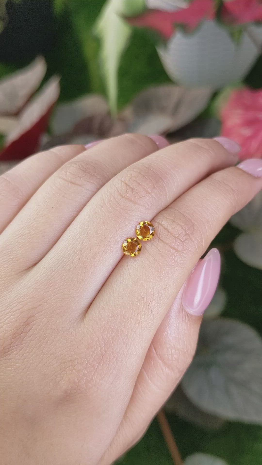 0.78&nbsp;Ct.Tw.Total Carat Weight Yellowish Orange Madeira Citrine Pair from Brazil Size Video