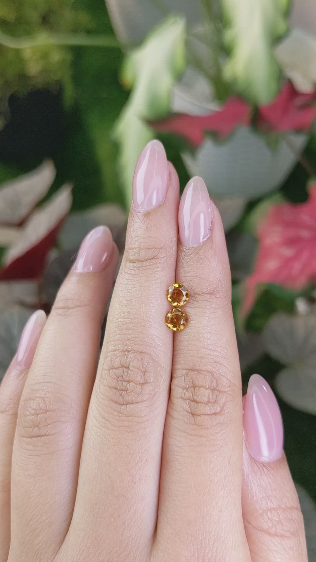 0.78&nbsp;Ct.Tw.Total Carat Weight Yellowish Orange Madeira Citrine Pair from Brazil Size Video