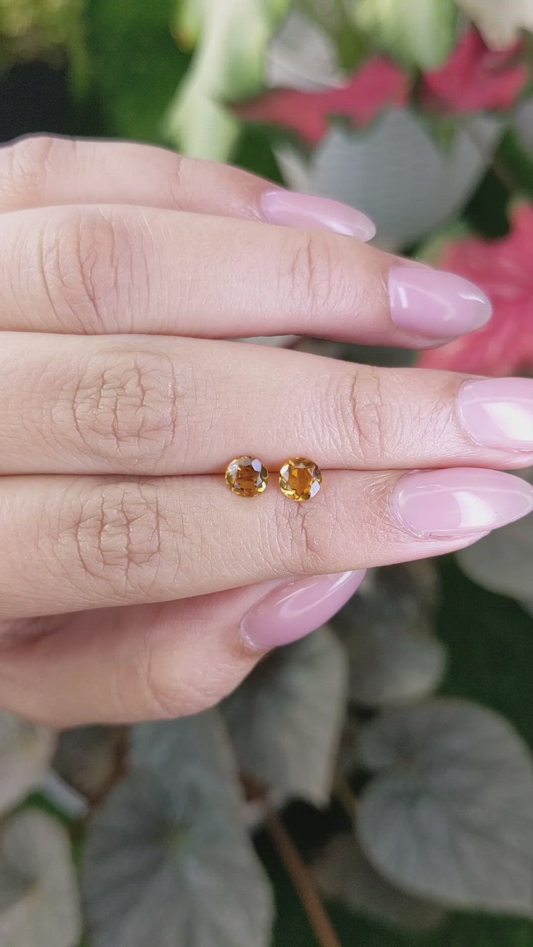 0.78&nbsp;Ct.Tw.Total Carat Weight Yellowish Orange Madeira Citrine Pair from Brazil Size Video