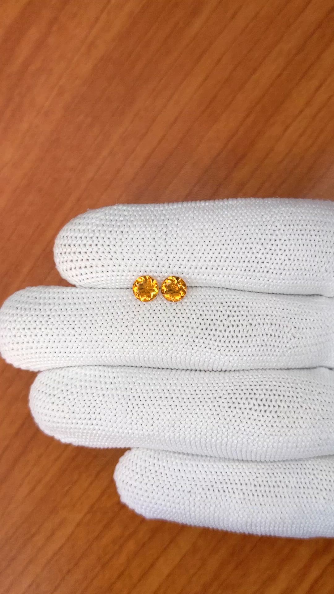 0.78&nbsp;Ct.Tw.Total Carat Weight Yellowish Orange Madeira Citrine Pair from Brazil Size Video
