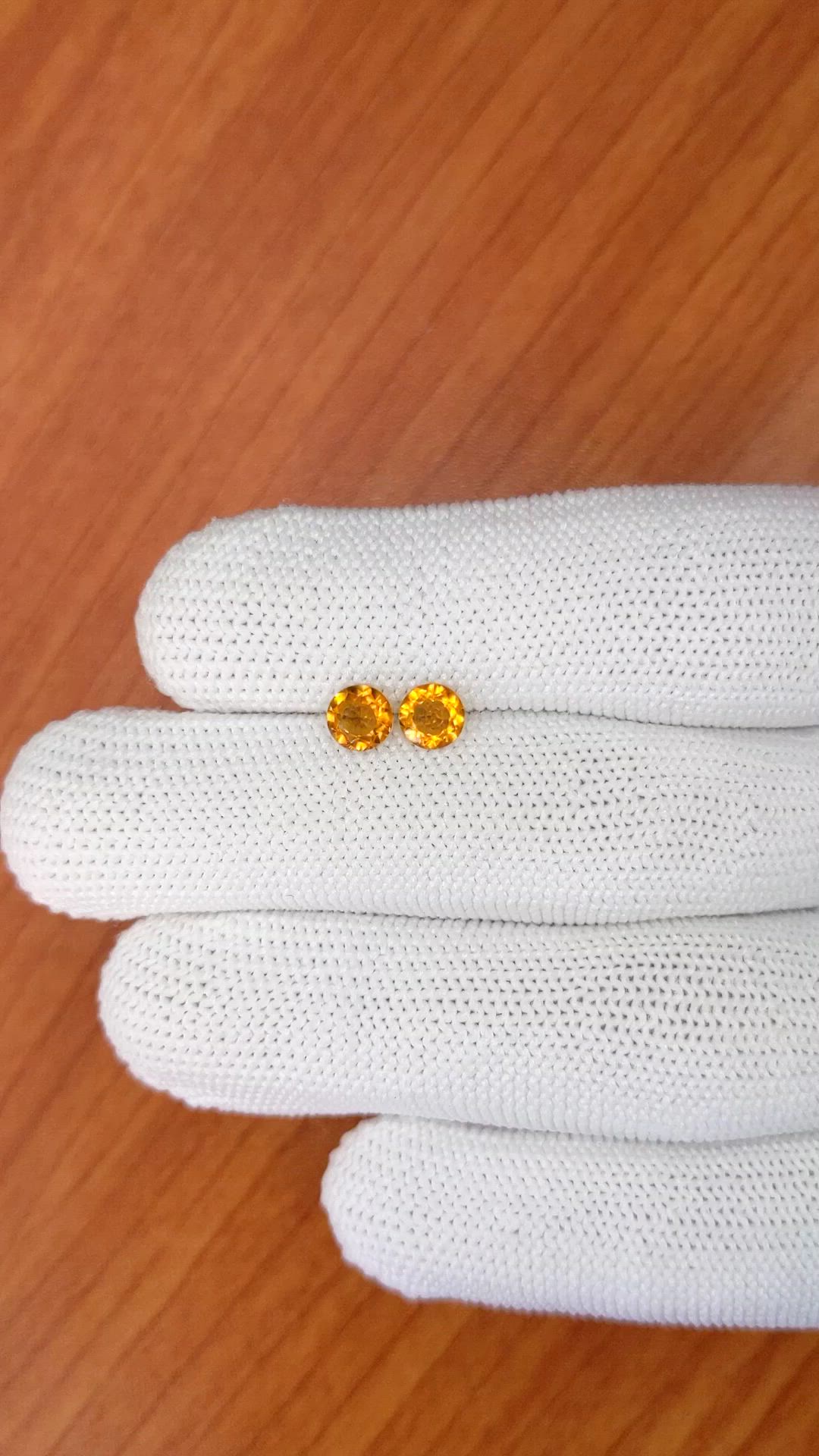 0.87 Ct.Tw.Total Carat Weight Orange Madeira Citrine Pair from Brazil Size Video