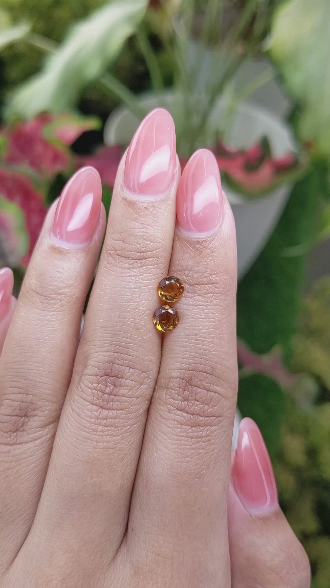 0.87 Ct.Tw.Total Carat Weight Orange Madeira Citrine Pair from Brazil Size Video