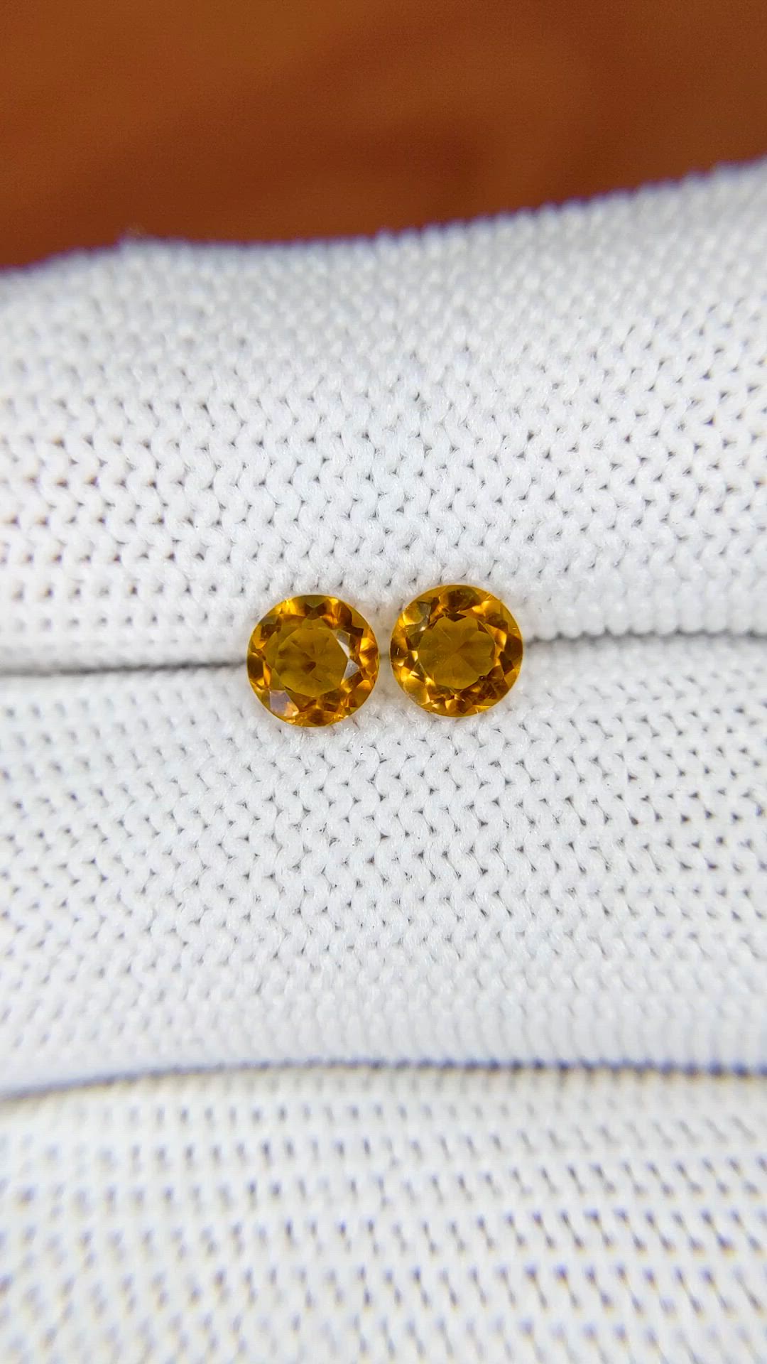 0.87 Ct.Tw.Total Carat Weight Orange Madeira Citrine Pair from Brazil Size Video