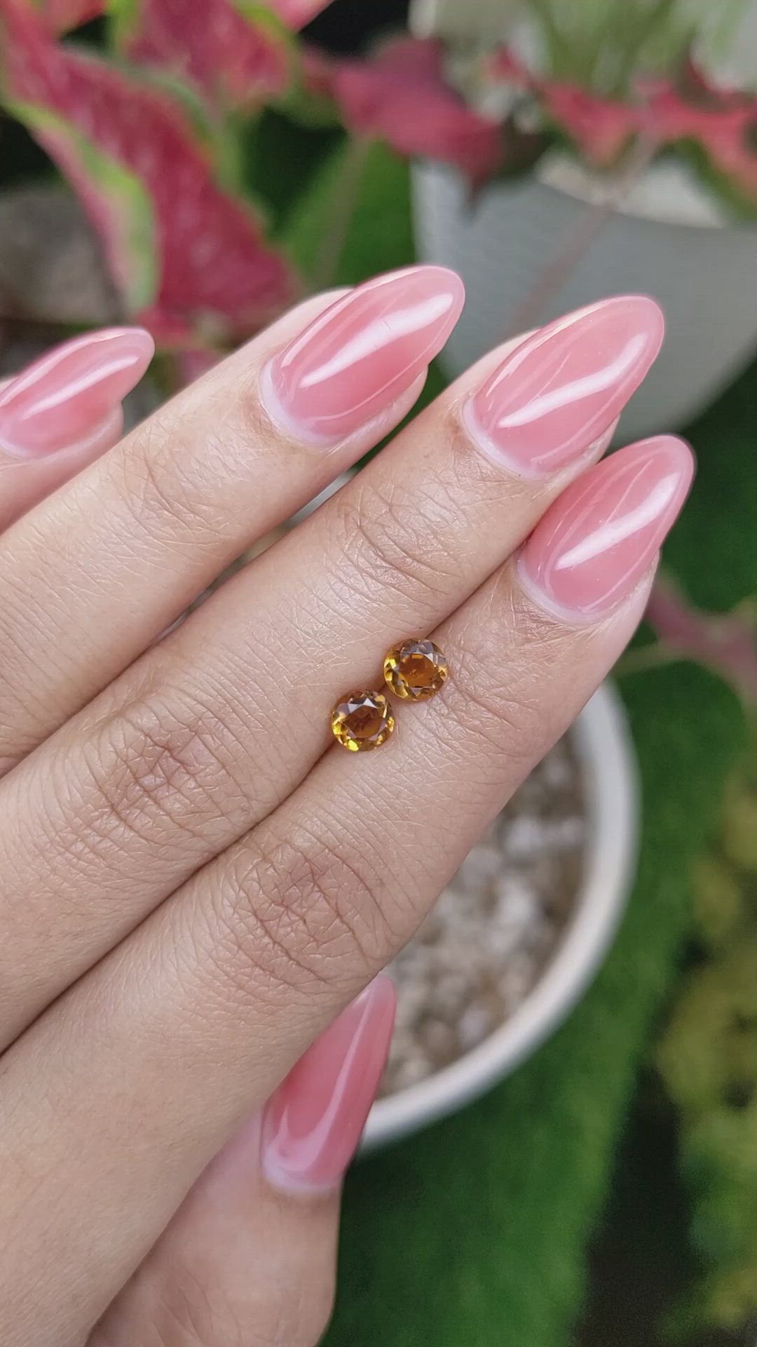 0.87 Ct.Tw.Total Carat Weight Orange Madeira Citrine Pair from Brazil Size Video