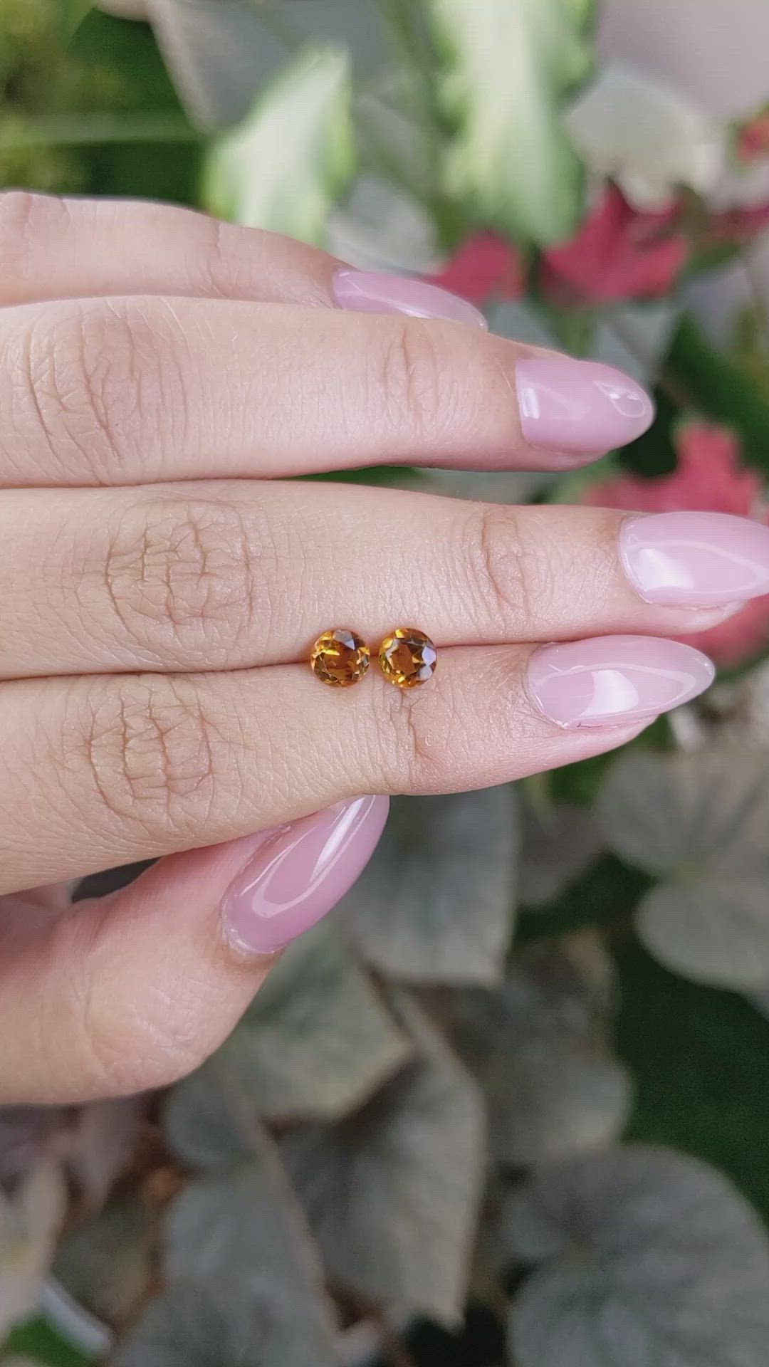 0.91&nbsp;Ct.Tw.Total Carat Weight Orange Madeira Citrine Pair from Brazil Size Video