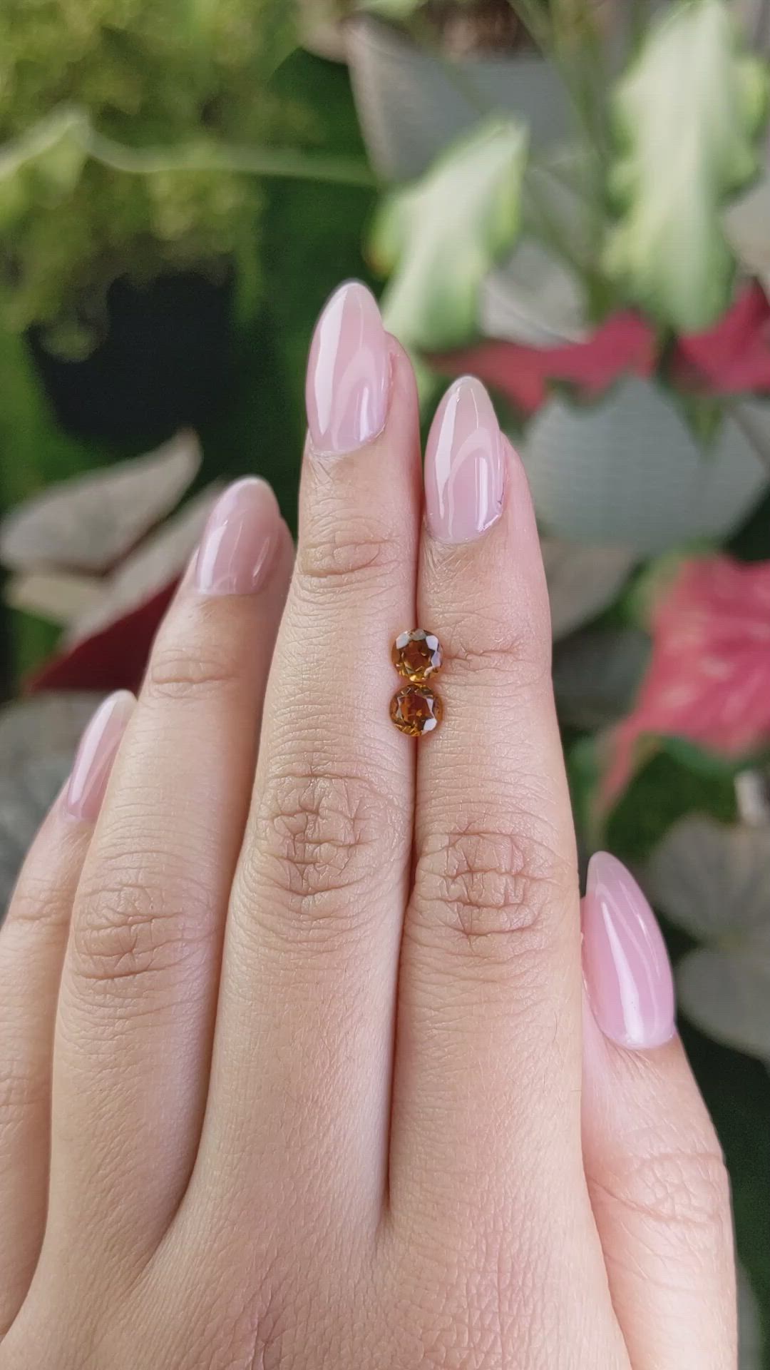 0.91&nbsp;Ct.Tw.Total Carat Weight Orange Madeira Citrine Pair from Brazil Size Video