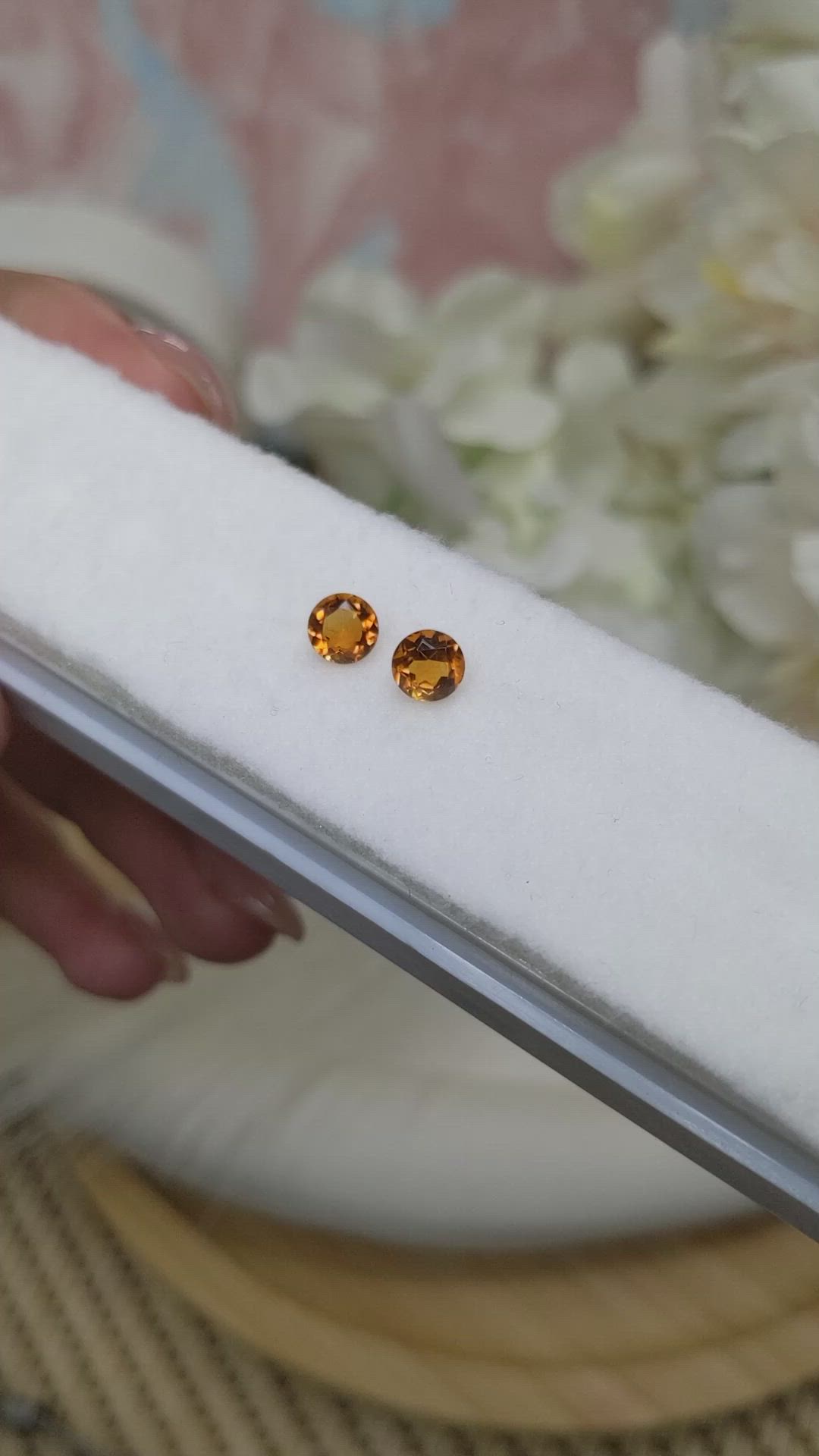 0.91&nbsp;Ct.Tw.Total Carat Weight Orange Madeira Citrine Pair from Brazil Size Video