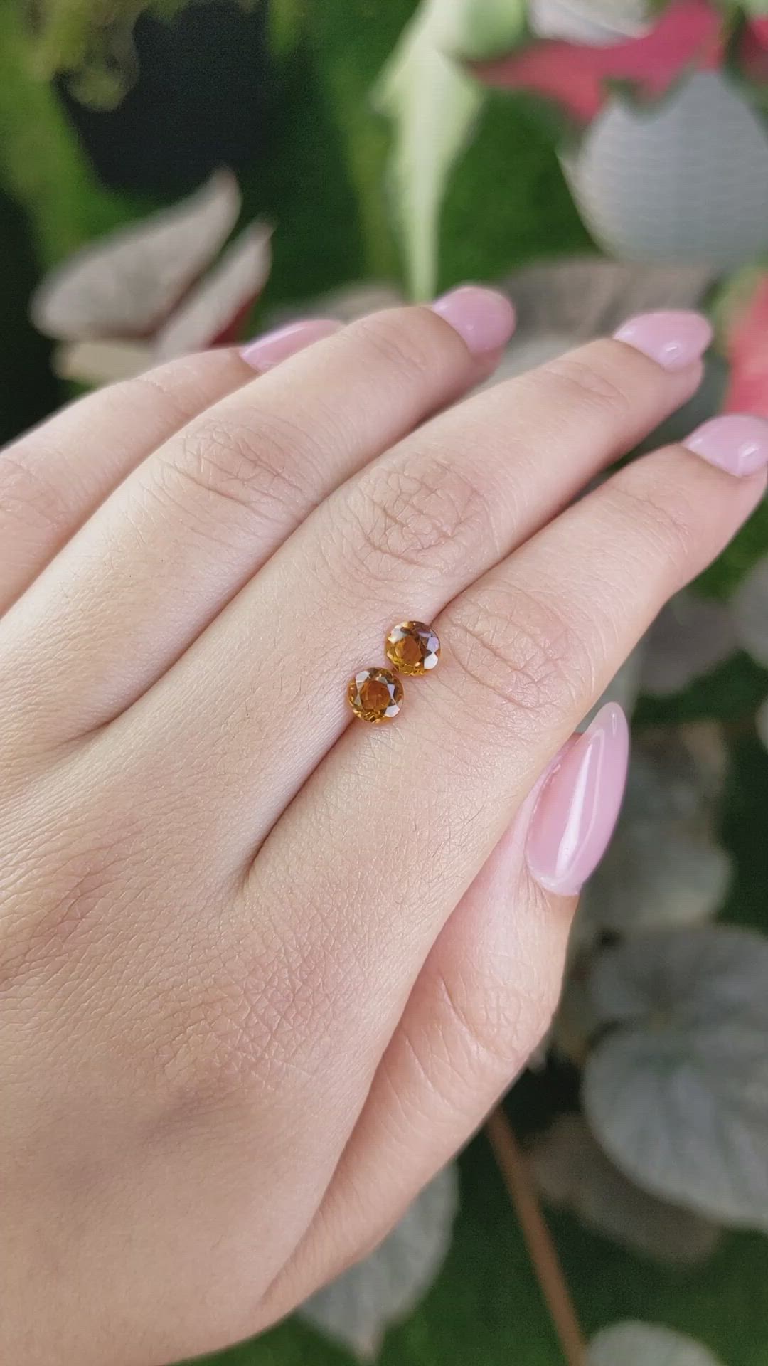 0.91&nbsp;Ct.Tw.Total Carat Weight Orange Madeira Citrine Pair from Brazil Size Video