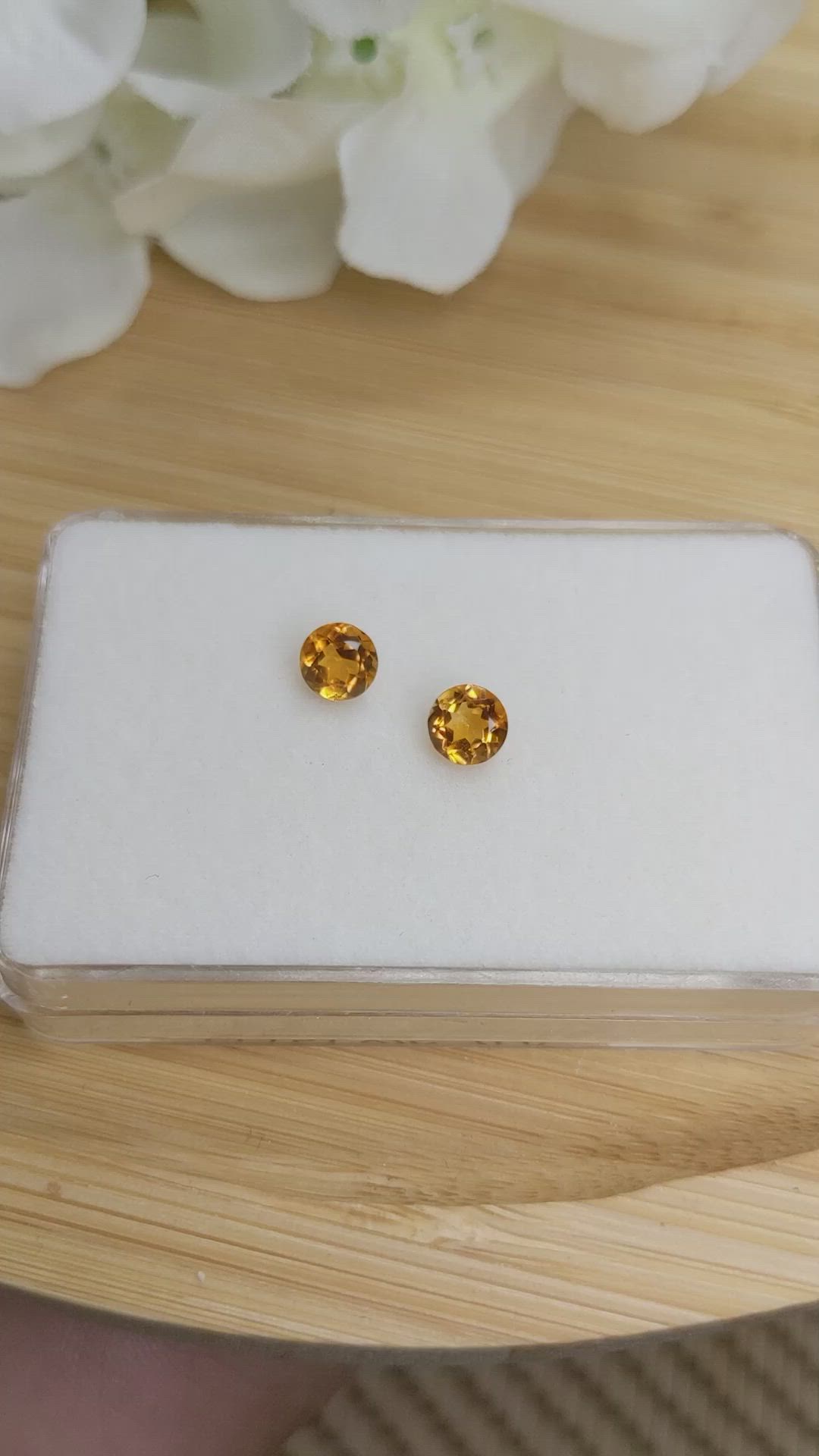 0.82&nbsp;Ct.Tw.Total Carat Weight Orange Madeira Citrine Pair from Brazil Size Video