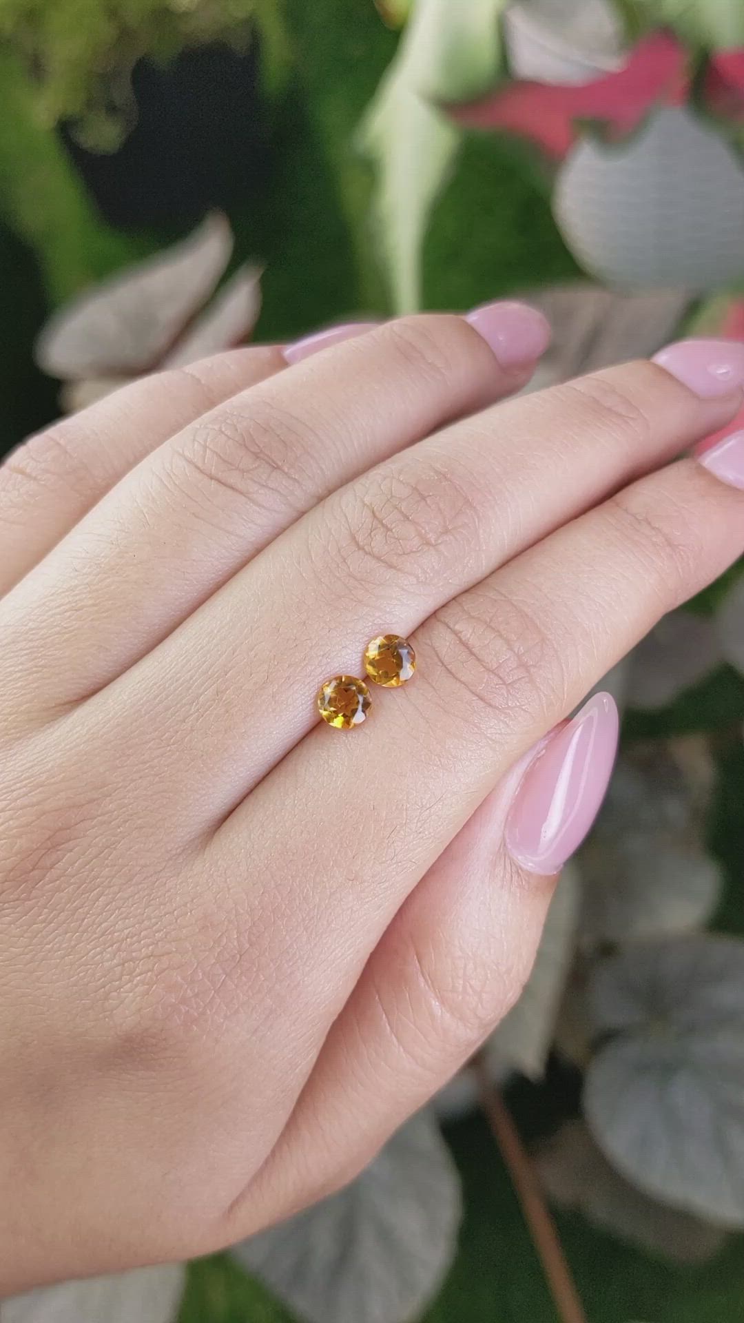 0.82&nbsp;Ct.Tw.Total Carat Weight Orange Madeira Citrine Pair from Brazil Size Video