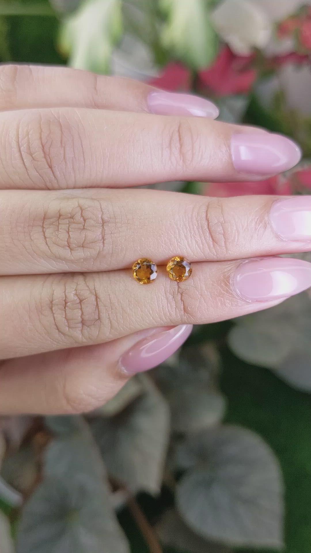 0.82&nbsp;Ct.Tw.Total Carat Weight Orange Madeira Citrine Pair from Brazil Size Video