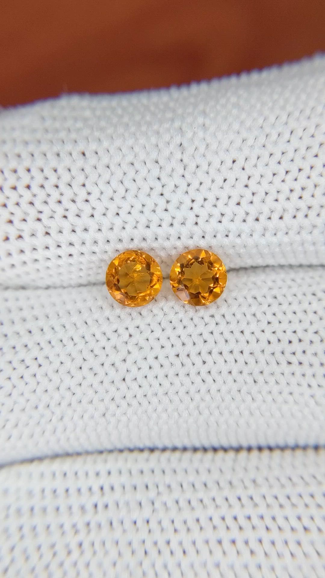 0.89&nbsp;Ct.Tw.Total Carat Weight Orange Madeira Citrine Pair from Brazil Size Video