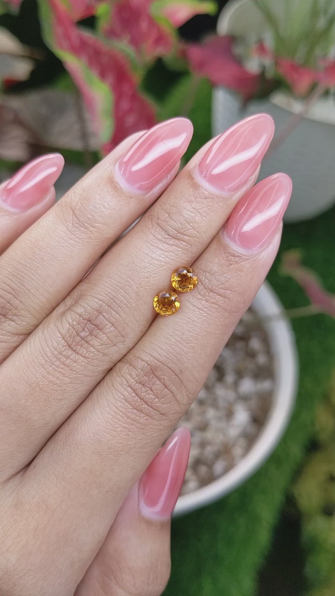 0.89&nbsp;Ct.Tw.Total Carat Weight Orange Madeira Citrine Pair from Brazil Size Video