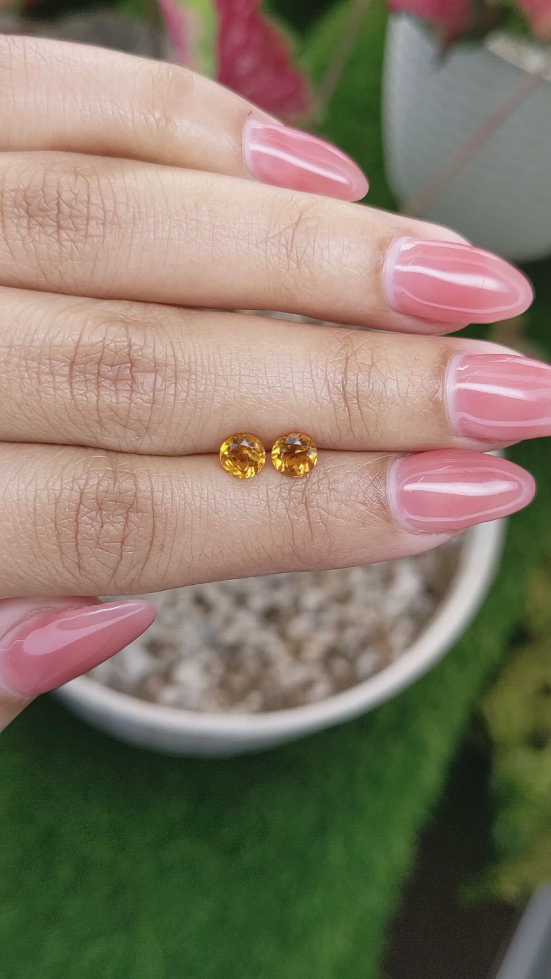 0.89&nbsp;Ct.Tw.Total Carat Weight Orange Madeira Citrine Pair from Brazil Size Video