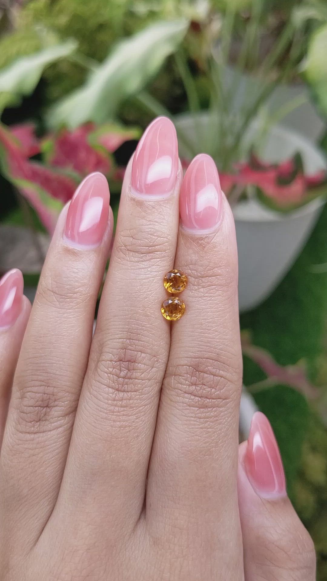 0.89&nbsp;Ct.Tw.Total Carat Weight Orange Madeira Citrine Pair from Brazil Size Video