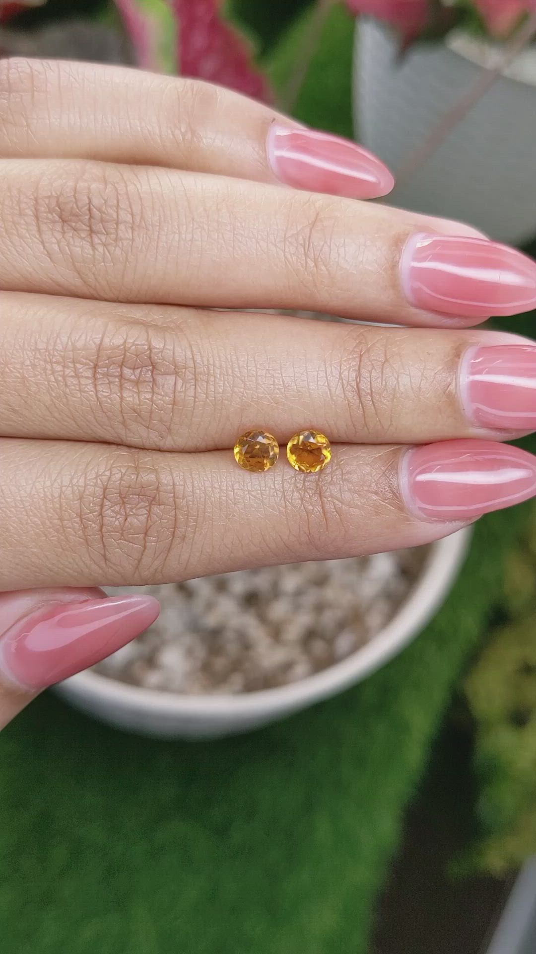 0.84&nbsp;Ct.Tw.Total Carat Weight Yellowish Orange Madeira Citrine Pair from Brazil Size Video
