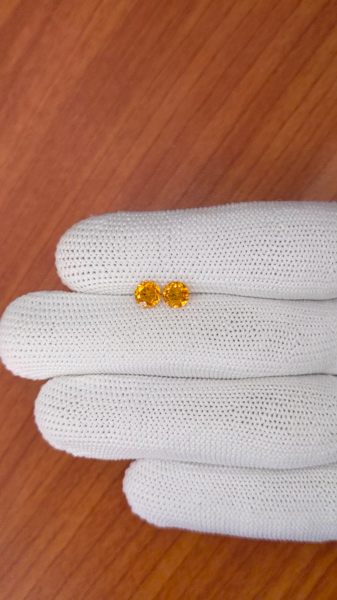 0.84&nbsp;Ct.Tw.Total Carat Weight Yellowish Orange Madeira Citrine Pair from Brazil Size Video