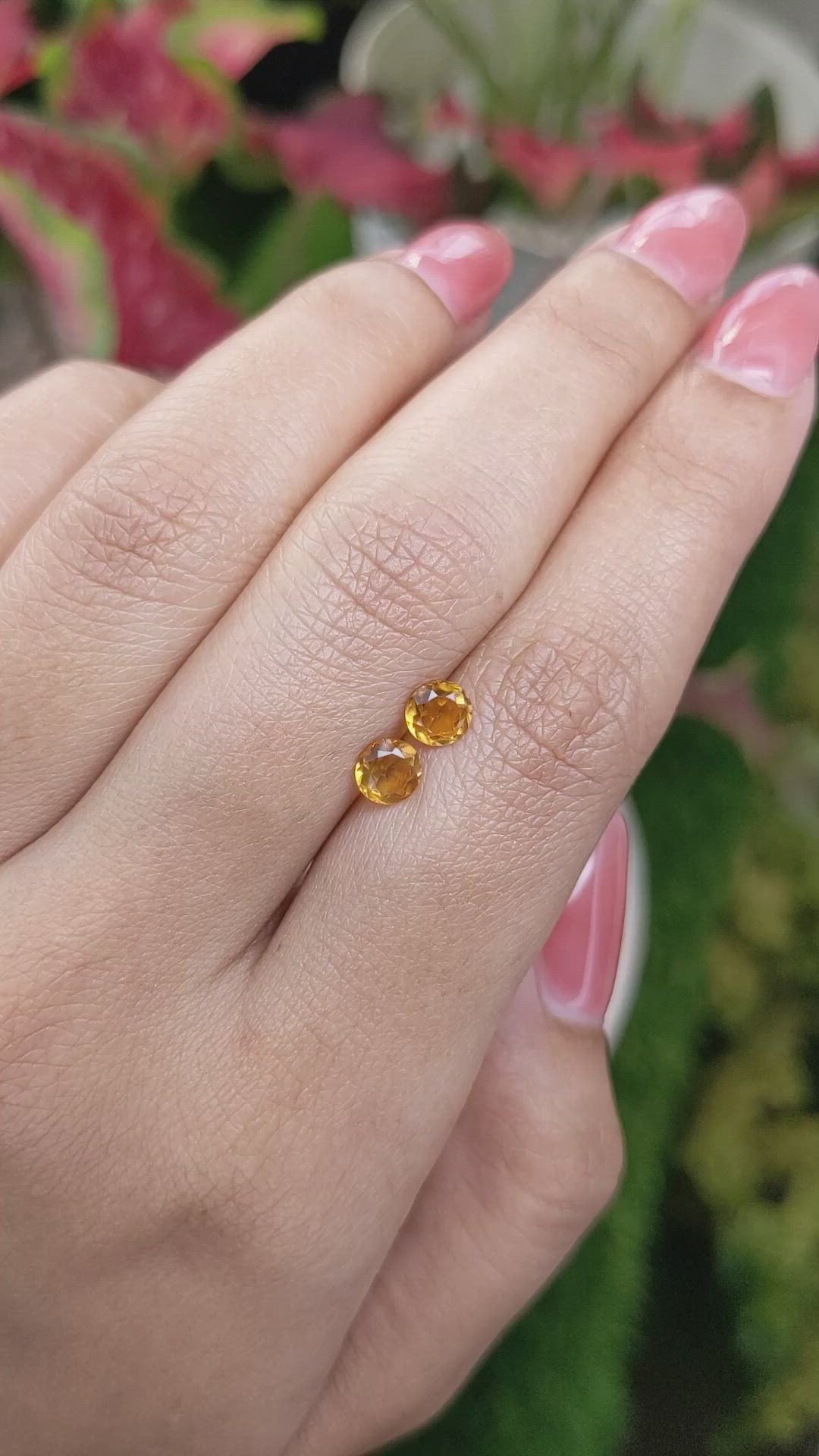 0.84&nbsp;Ct.Tw.Total Carat Weight Yellowish Orange Madeira Citrine Pair from Brazil Size Video