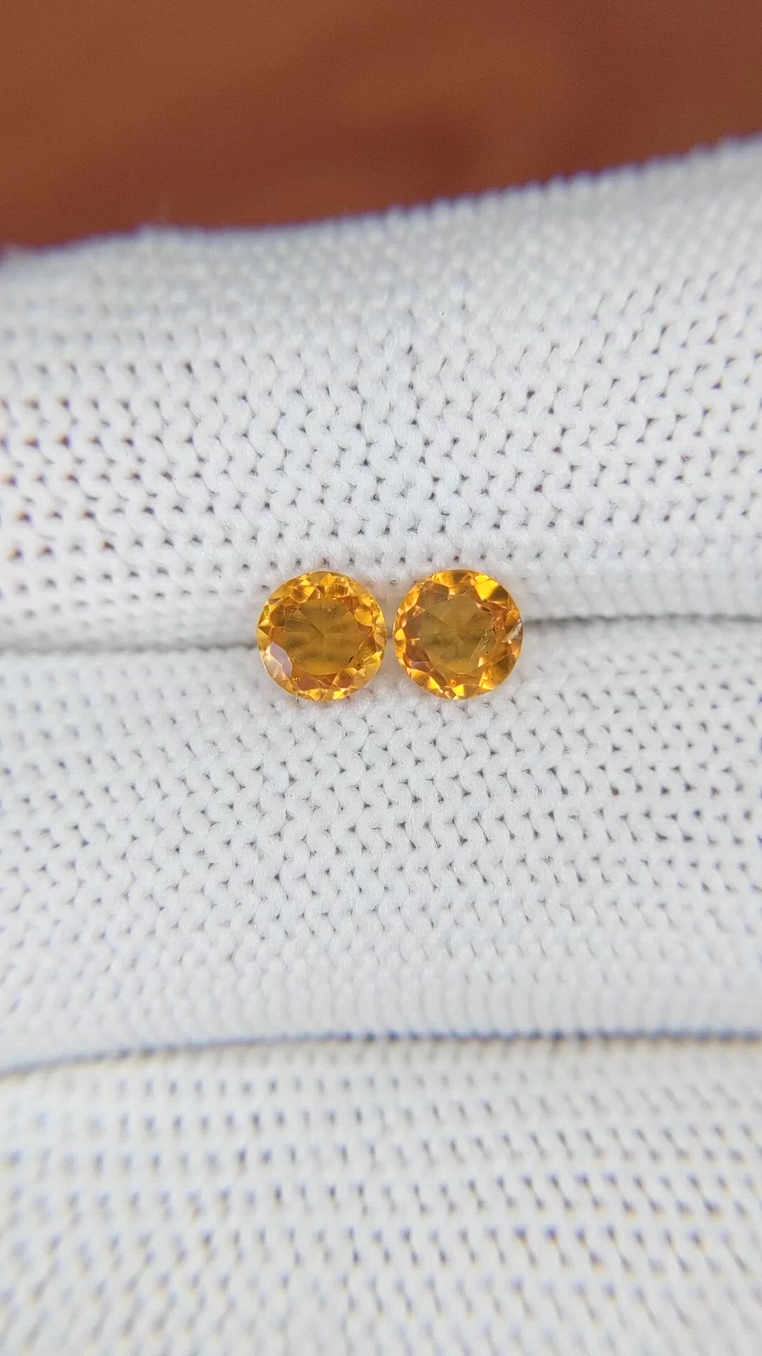 0.84&nbsp;Ct.Tw.Total Carat Weight Yellowish Orange Madeira Citrine Pair from Brazil Size Video