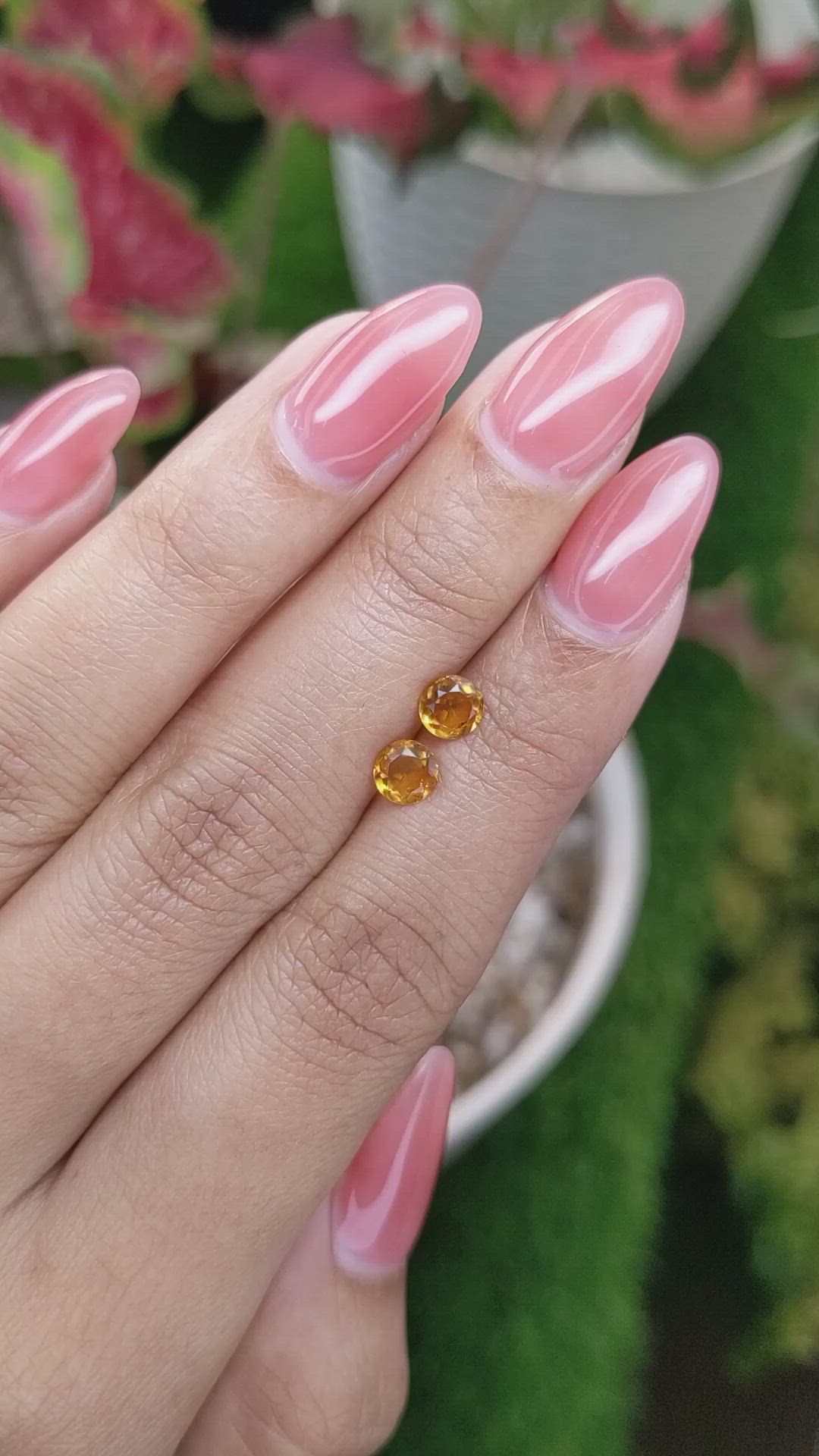 0.84&nbsp;Ct.Tw.Total Carat Weight Yellowish Orange Madeira Citrine Pair from Brazil Size Video