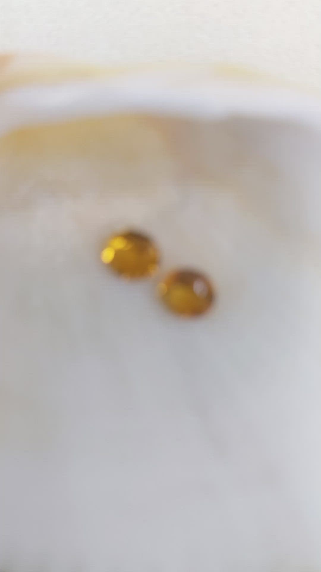 0.84&nbsp;Ct.Tw.Total Carat Weight Yellowish Orange Madeira Citrine Pair from Brazil Size Video