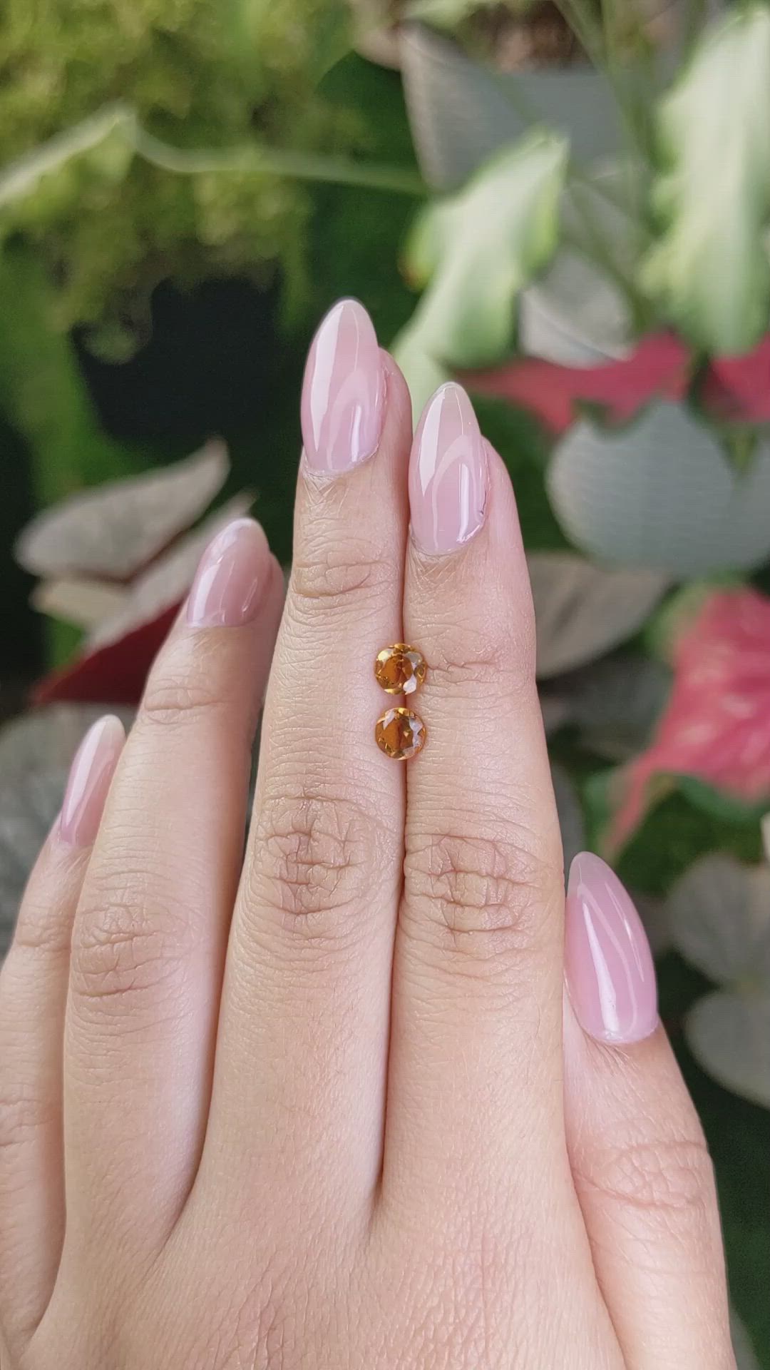 0.80&nbsp;Ct.Tw.Total Carat Weight Orange Madeira Citrine Pair from Brazil Size Video