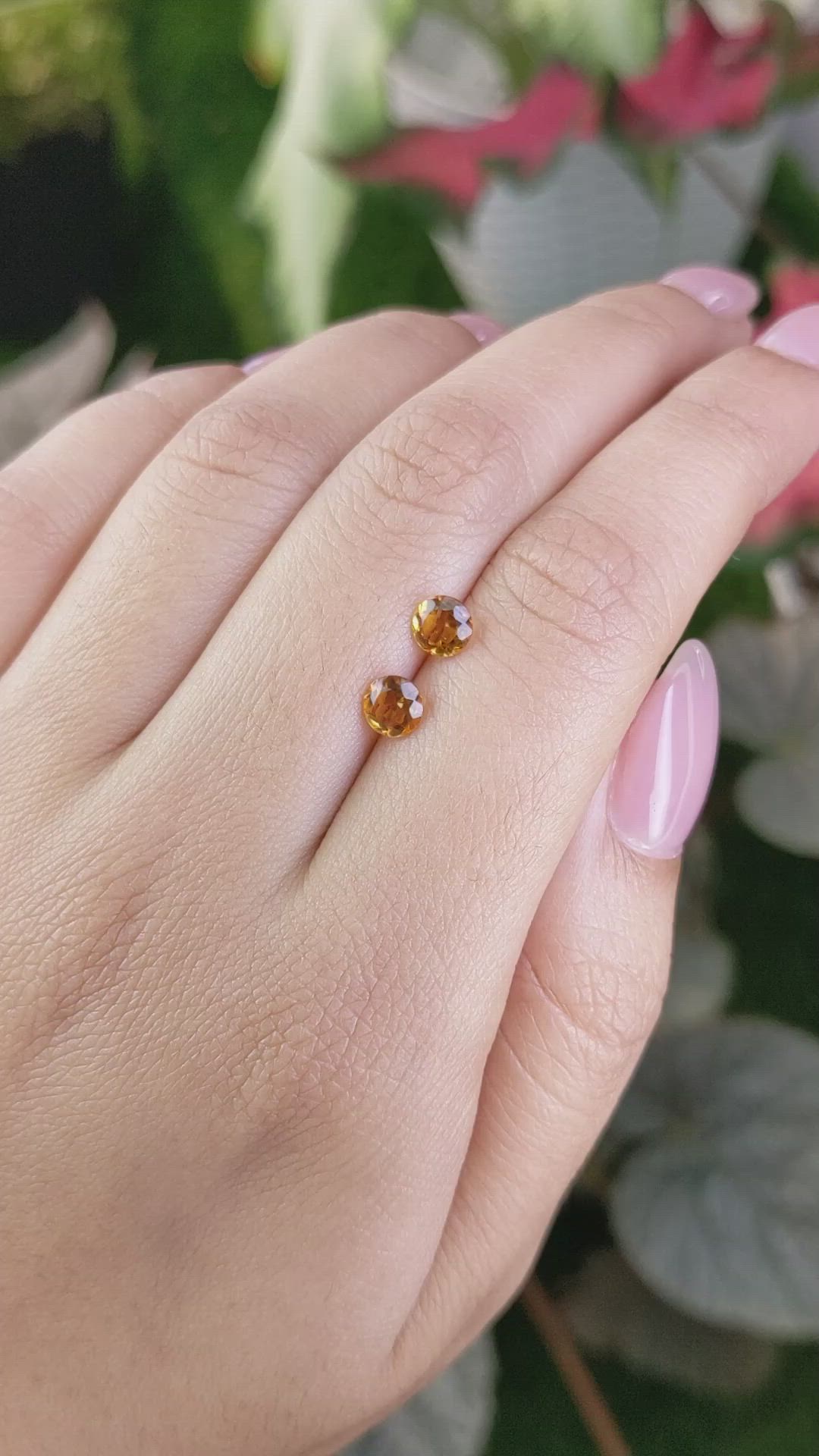 0.80&nbsp;Ct.Tw.Total Carat Weight Orange Madeira Citrine Pair from Brazil Size Video