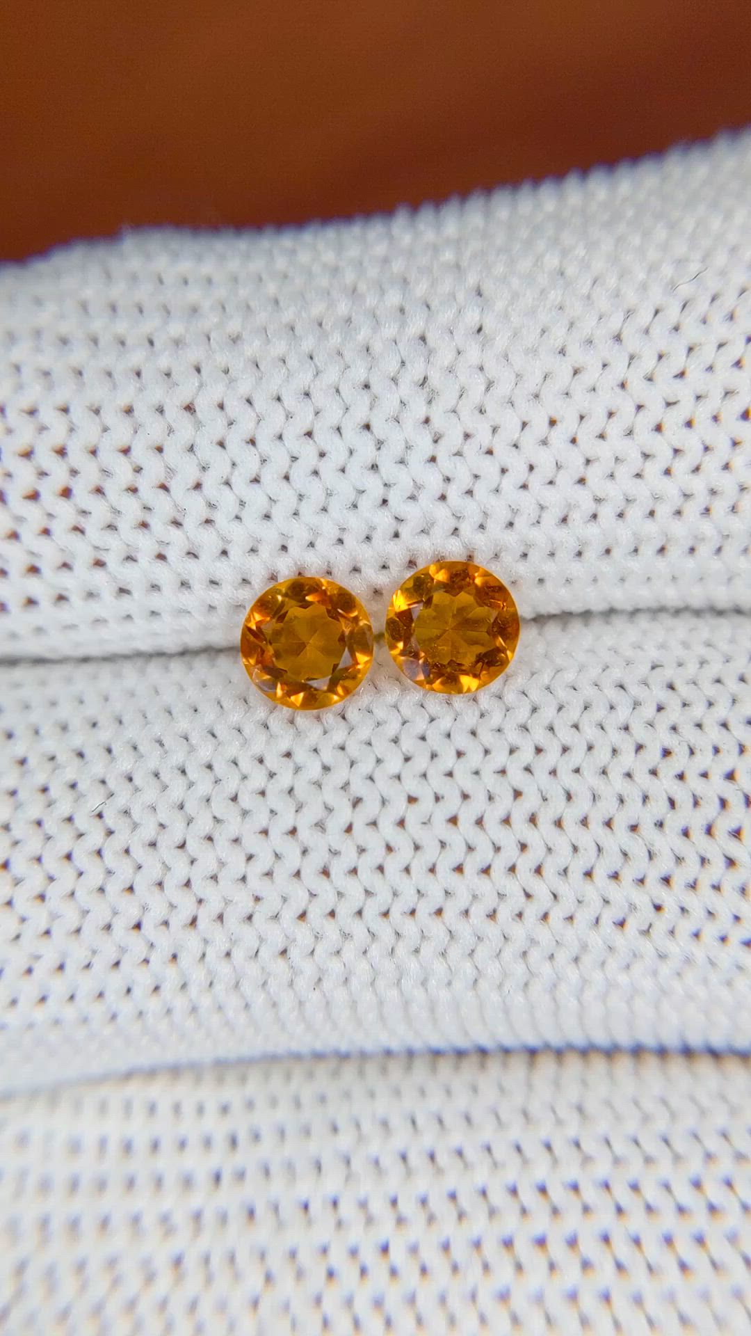 0.80&nbsp;Ct.Tw.Total Carat Weight Orange Madeira Citrine Pair from Brazil Size Video