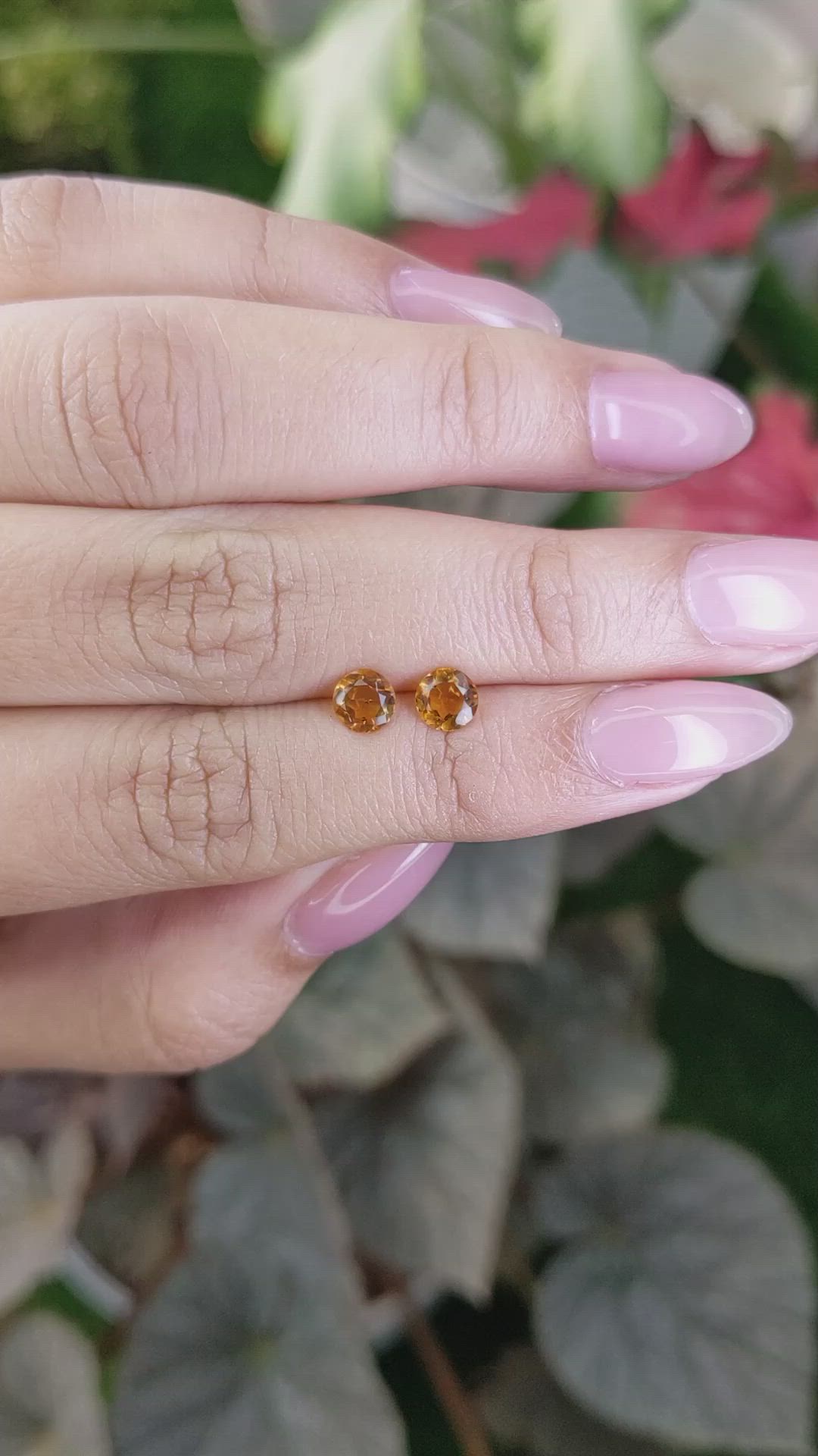 0.80&nbsp;Ct.Tw.Total Carat Weight Orange Madeira Citrine Pair from Brazil Size Video