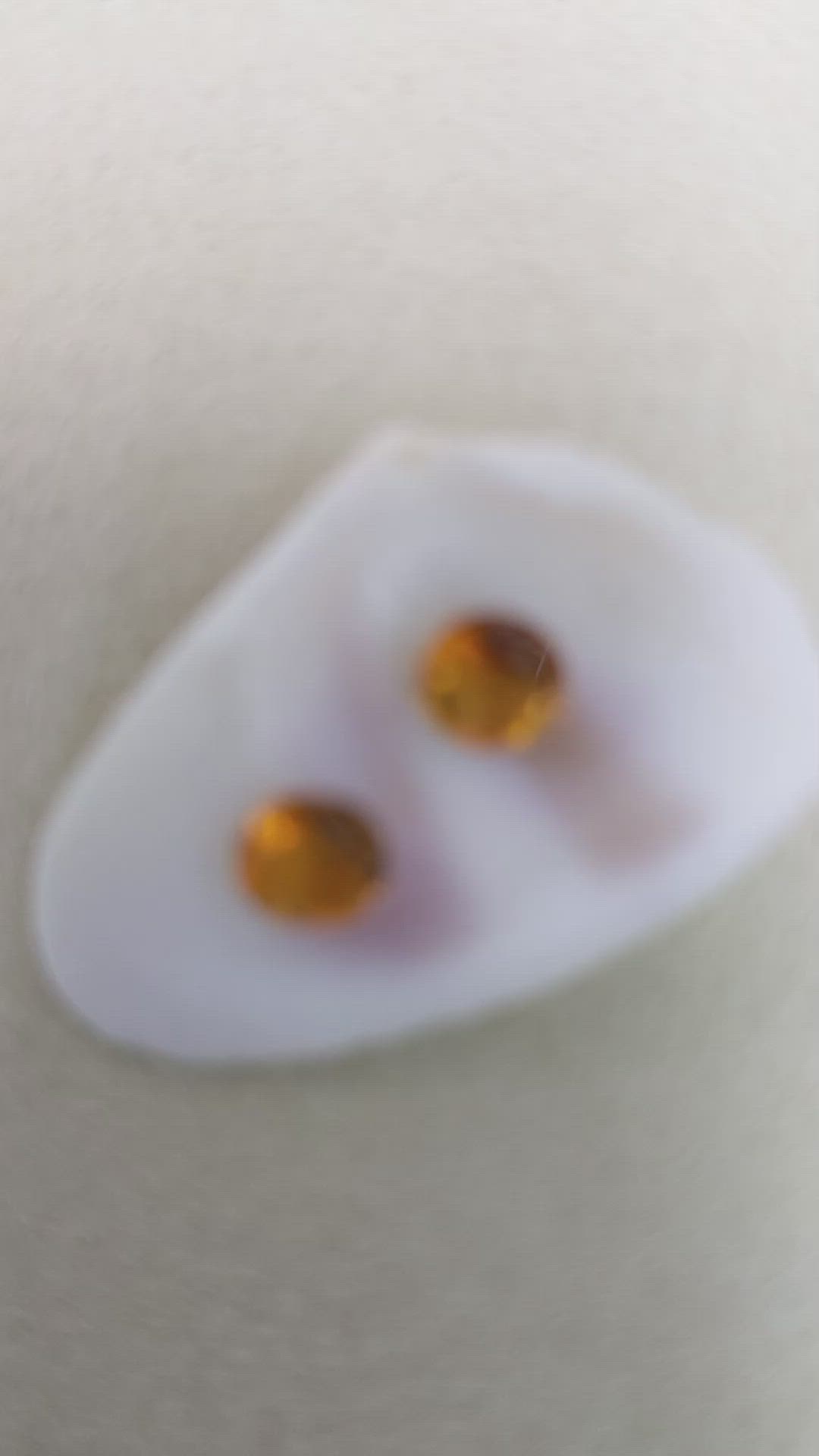 0.83&nbsp;Ct.Tw.Total Carat Weight Orange Madeira Citrine Pair from Brazil Size Video