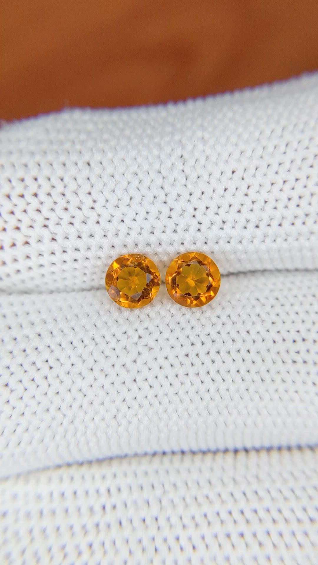 0.83&nbsp;Ct.Tw.Total Carat Weight Orange Madeira Citrine Pair from Brazil Size Video