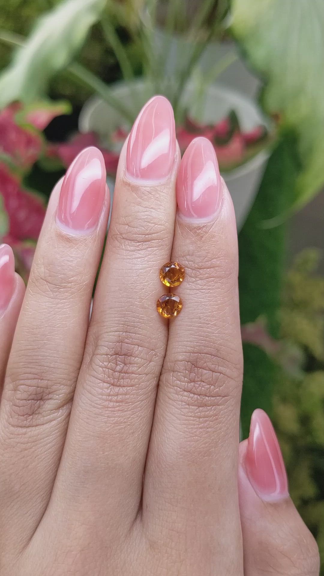 0.83&nbsp;Ct.Tw.Total Carat Weight Orange Madeira Citrine Pair from Brazil Size Video