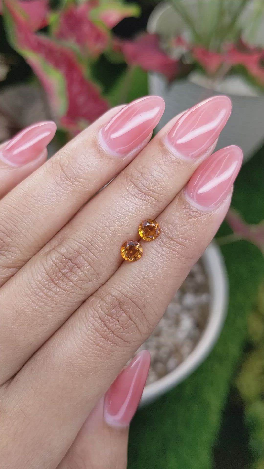 0.83&nbsp;Ct.Tw.Total Carat Weight Orange Madeira Citrine Pair from Brazil Size Video