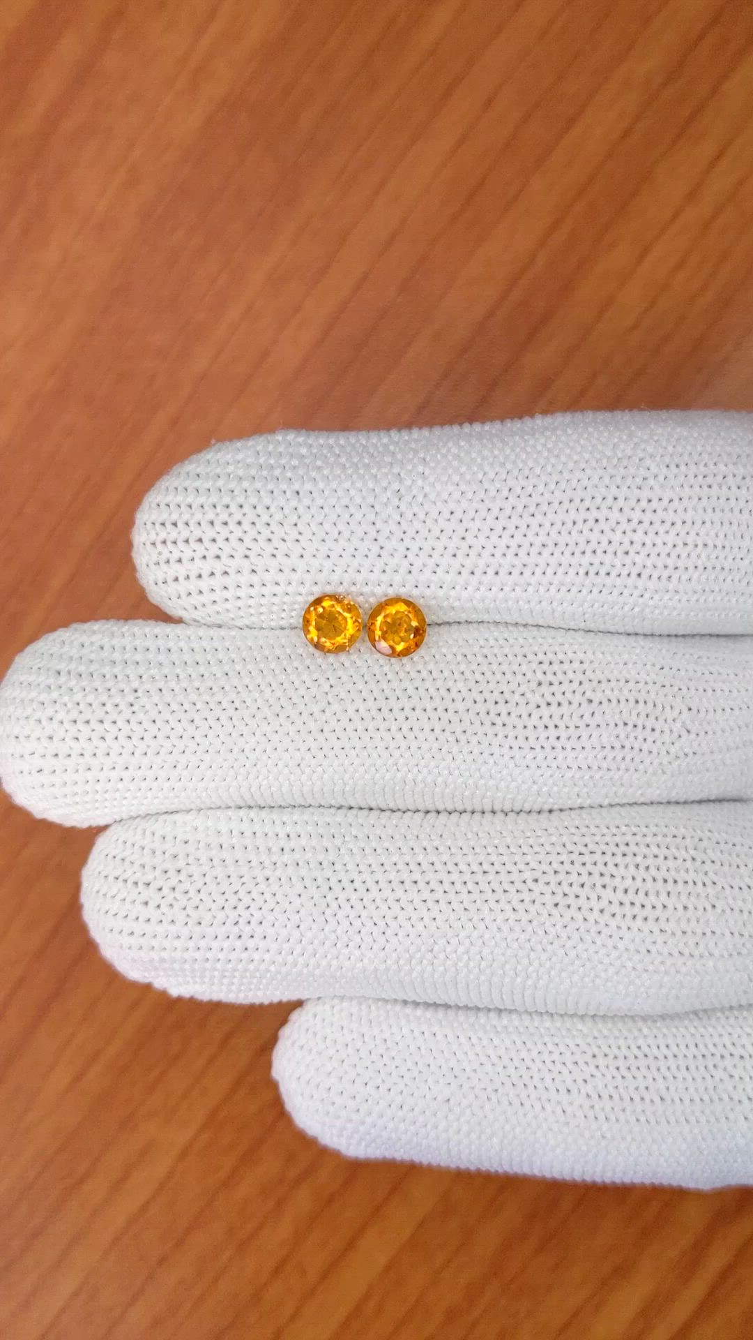 0.83&nbsp;Ct.Tw.Total Carat Weight Orange Madeira Citrine Pair from Brazil Size Video