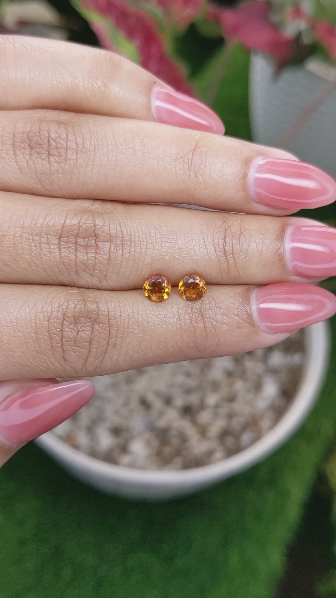 0.83&nbsp;Ct.Tw.Total Carat Weight Orange Madeira Citrine Pair from Brazil Size Video