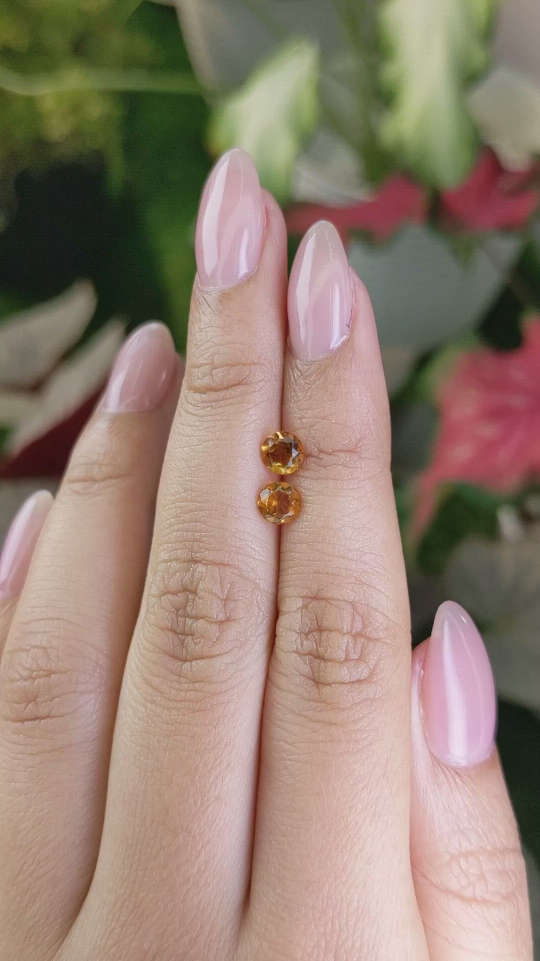 0.86&nbsp;Ct.Tw.Total Carat Weight Yellowish Orange Madeira Citrine Pair from Brazil Size Video