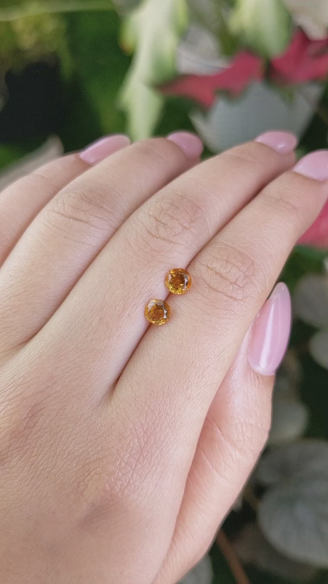 0.86&nbsp;Ct.Tw.Total Carat Weight Yellowish Orange Madeira Citrine Pair from Brazil Size Video