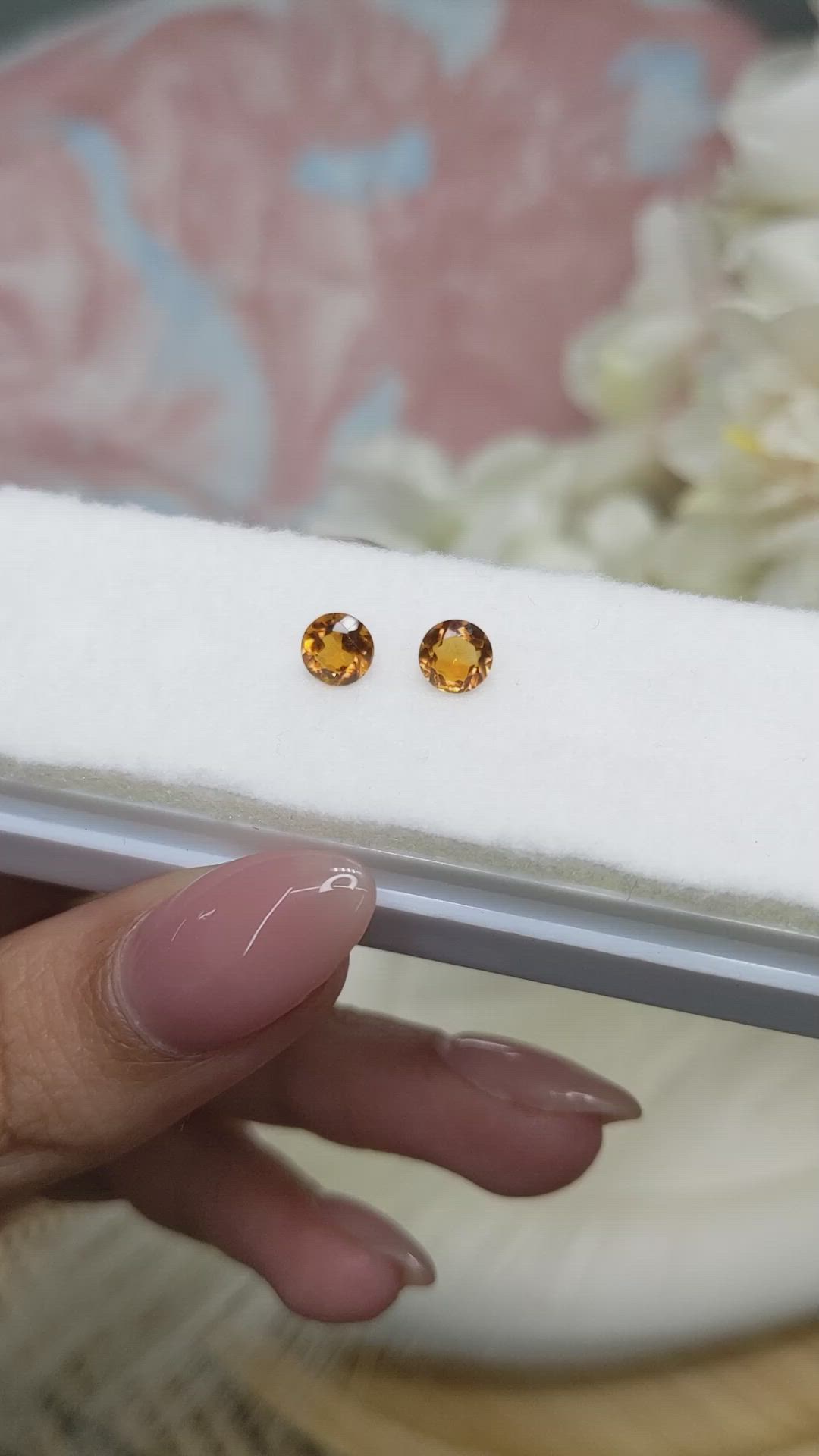 0.85&nbsp;Ct.Tw.Total Carat Weight Orange Madeira Citrine Pair from Brazil Size Video