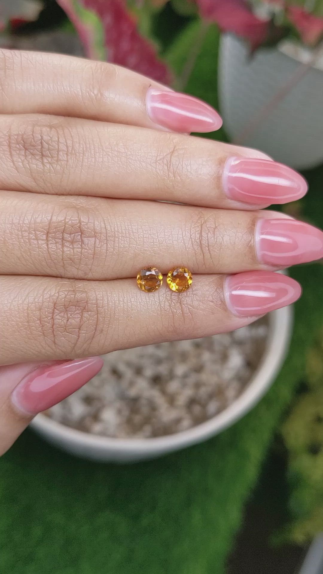 0.84&nbsp;Ct.Tw.Total Carat Weight Orange Madeira Citrine Pair from Brazil Size Video