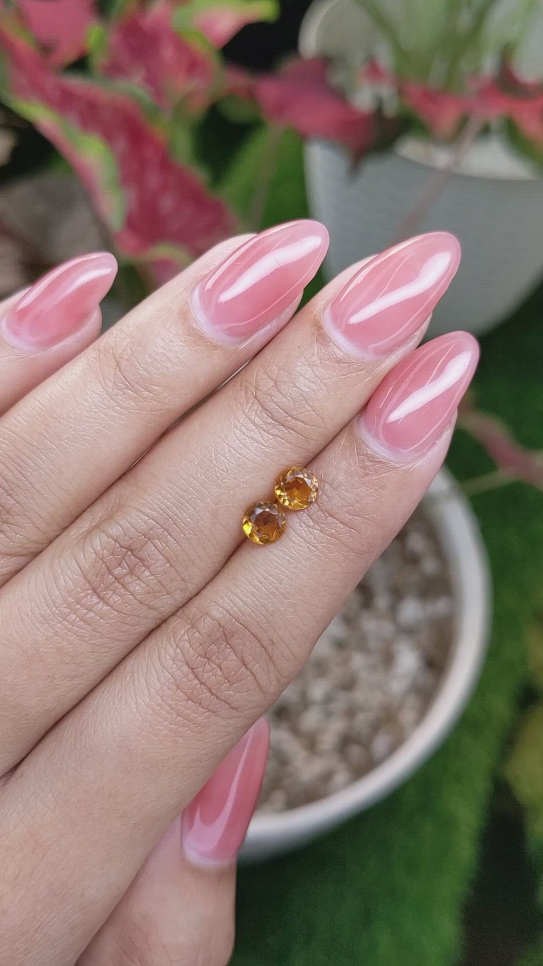 0.84&nbsp;Ct.Tw.Total Carat Weight Orange Madeira Citrine Pair from Brazil Size Video