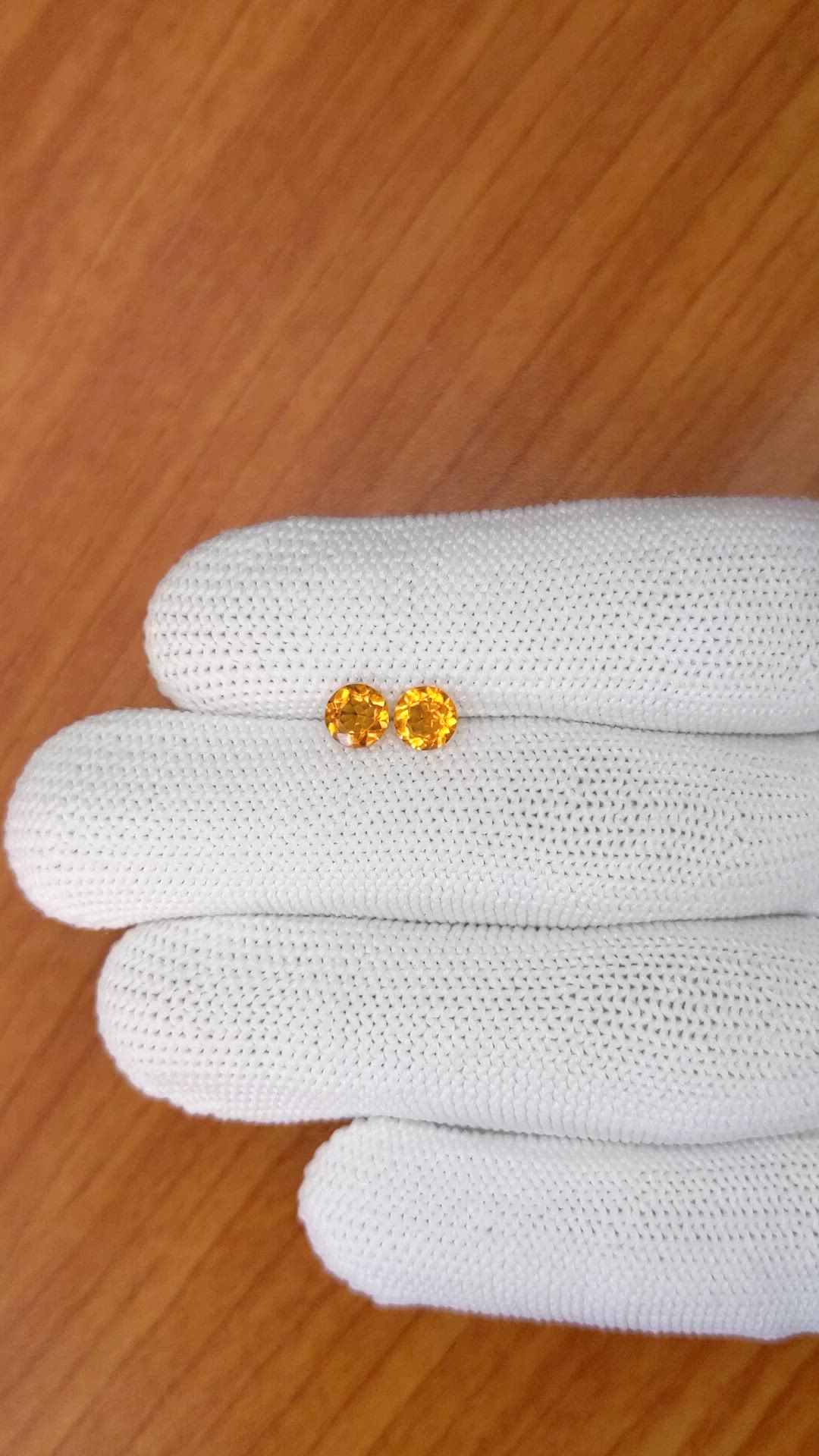 0.84&nbsp;Ct.Tw.Total Carat Weight Orange Madeira Citrine Pair from Brazil Size Video