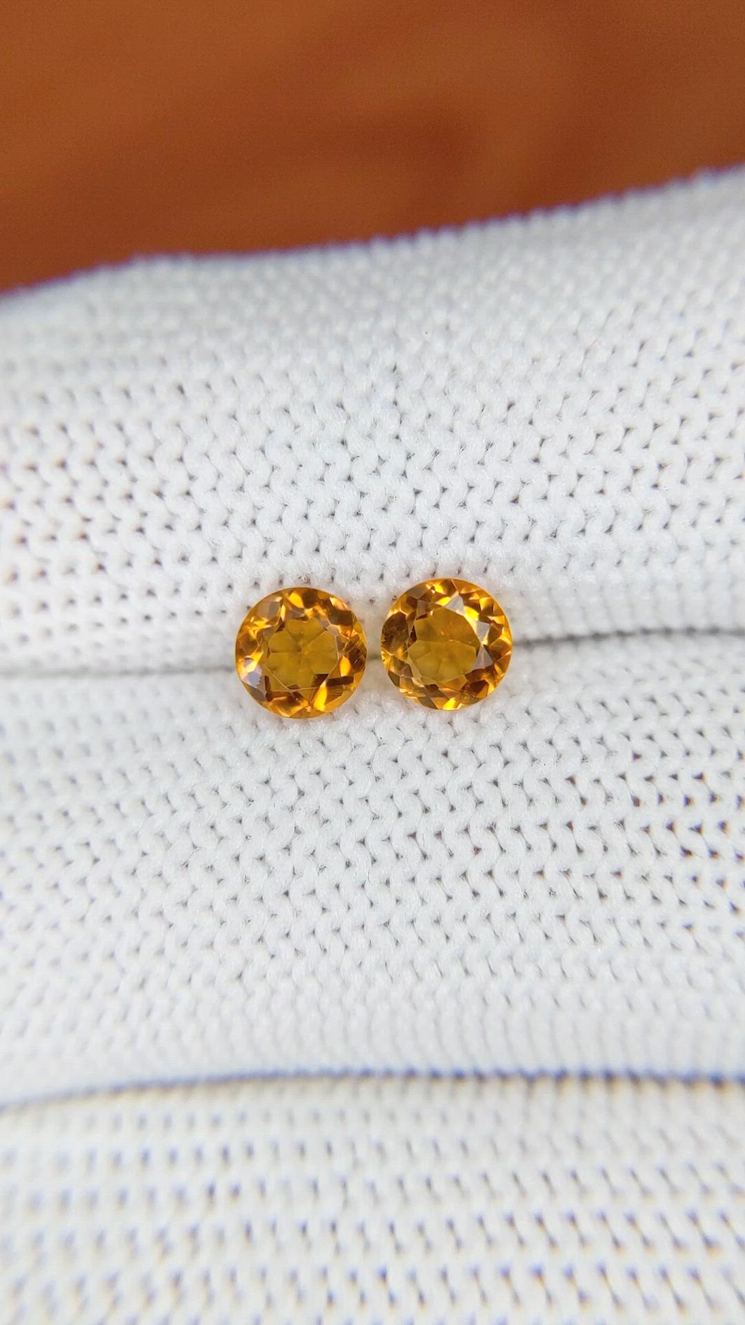 0.84&nbsp;Ct.Tw.Total Carat Weight Orange Madeira Citrine Pair from Brazil Size Video