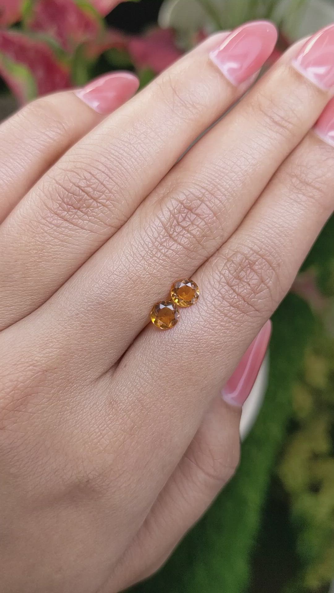 0.84&nbsp;Ct.Tw.Total Carat Weight Orange Madeira Citrine Pair from Brazil Size Video