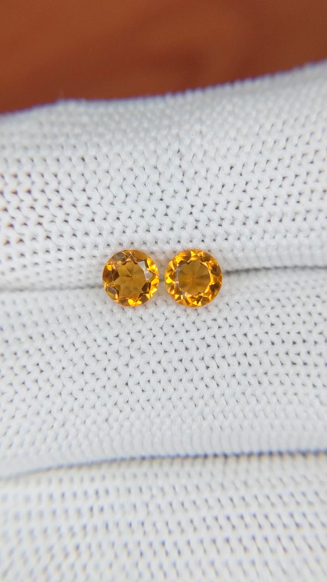 0.81&nbsp;Ct.Tw.Total Carat Weight Yellowish Orange Madeira Citrine Pair from Brazil Size Video