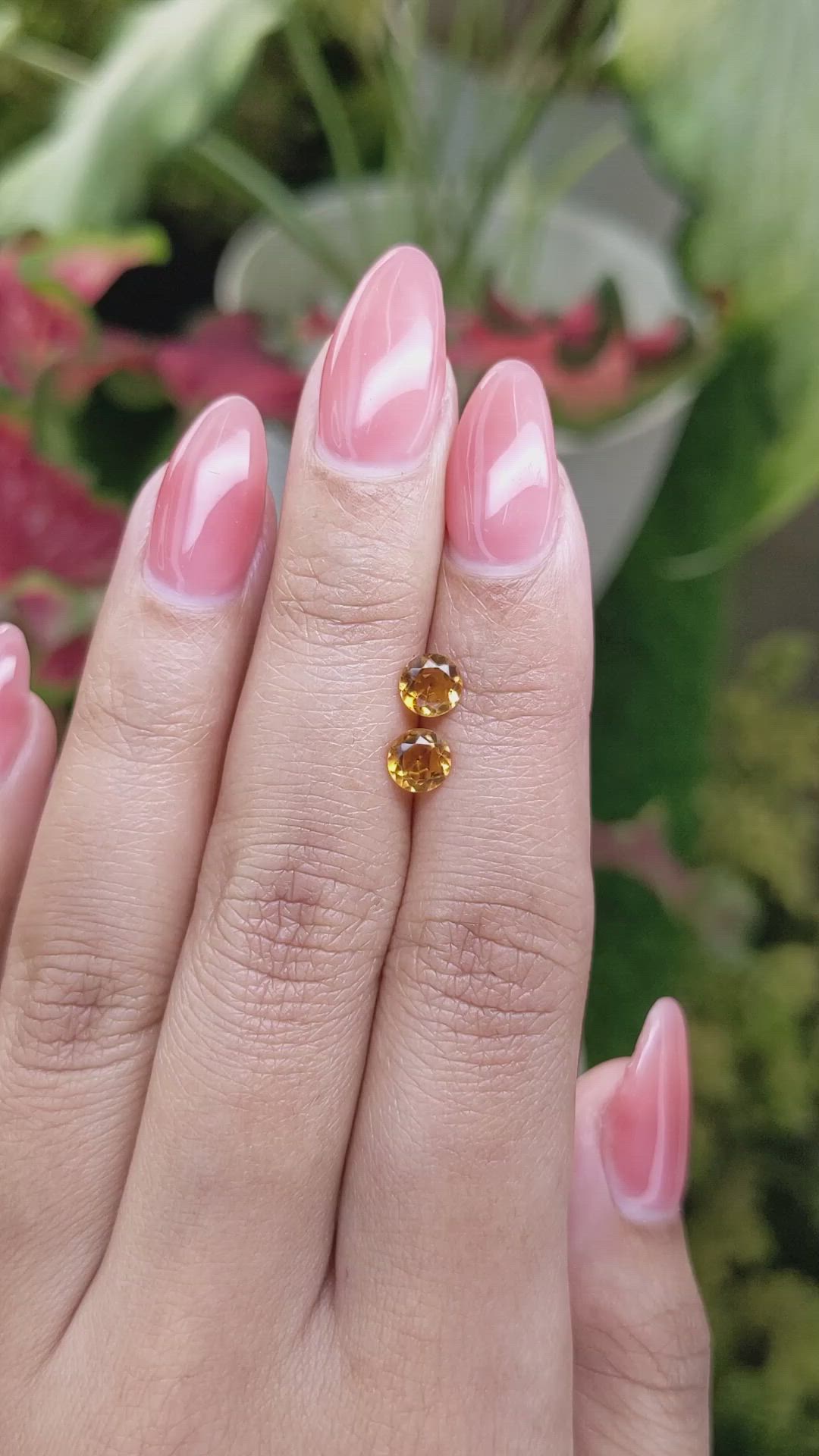 0.81&nbsp;Ct.Tw.Total Carat Weight Yellowish Orange Madeira Citrine Pair from Brazil Size Video