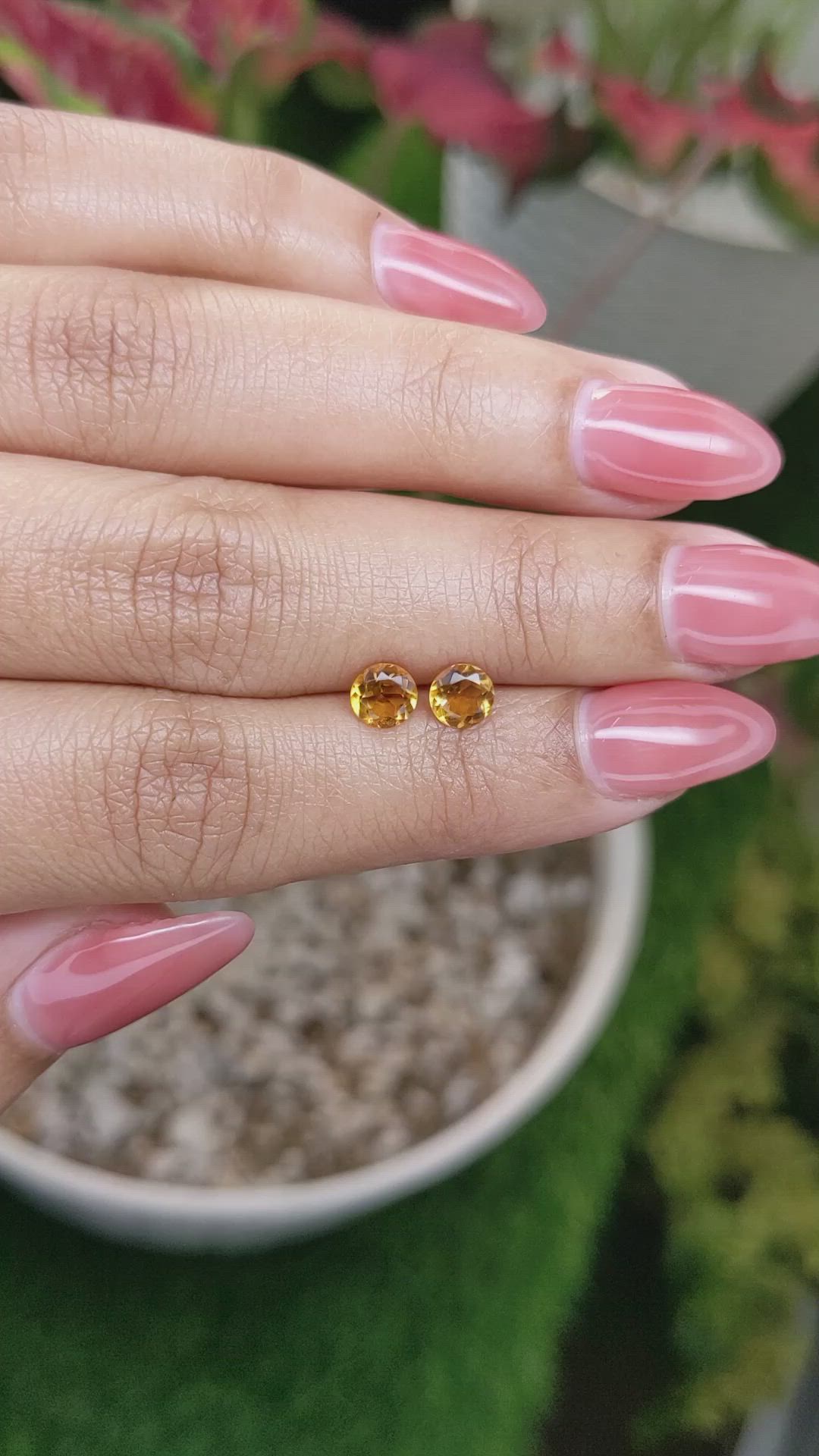 0.81&nbsp;Ct.Tw.Total Carat Weight Yellowish Orange Madeira Citrine Pair from Brazil Size Video
