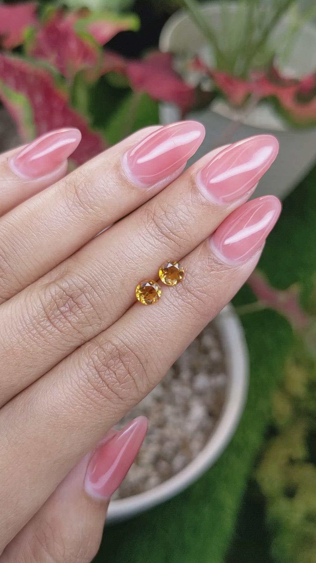 0.81&nbsp;Ct.Tw.Total Carat Weight Yellowish Orange Madeira Citrine Pair from Brazil Size Video